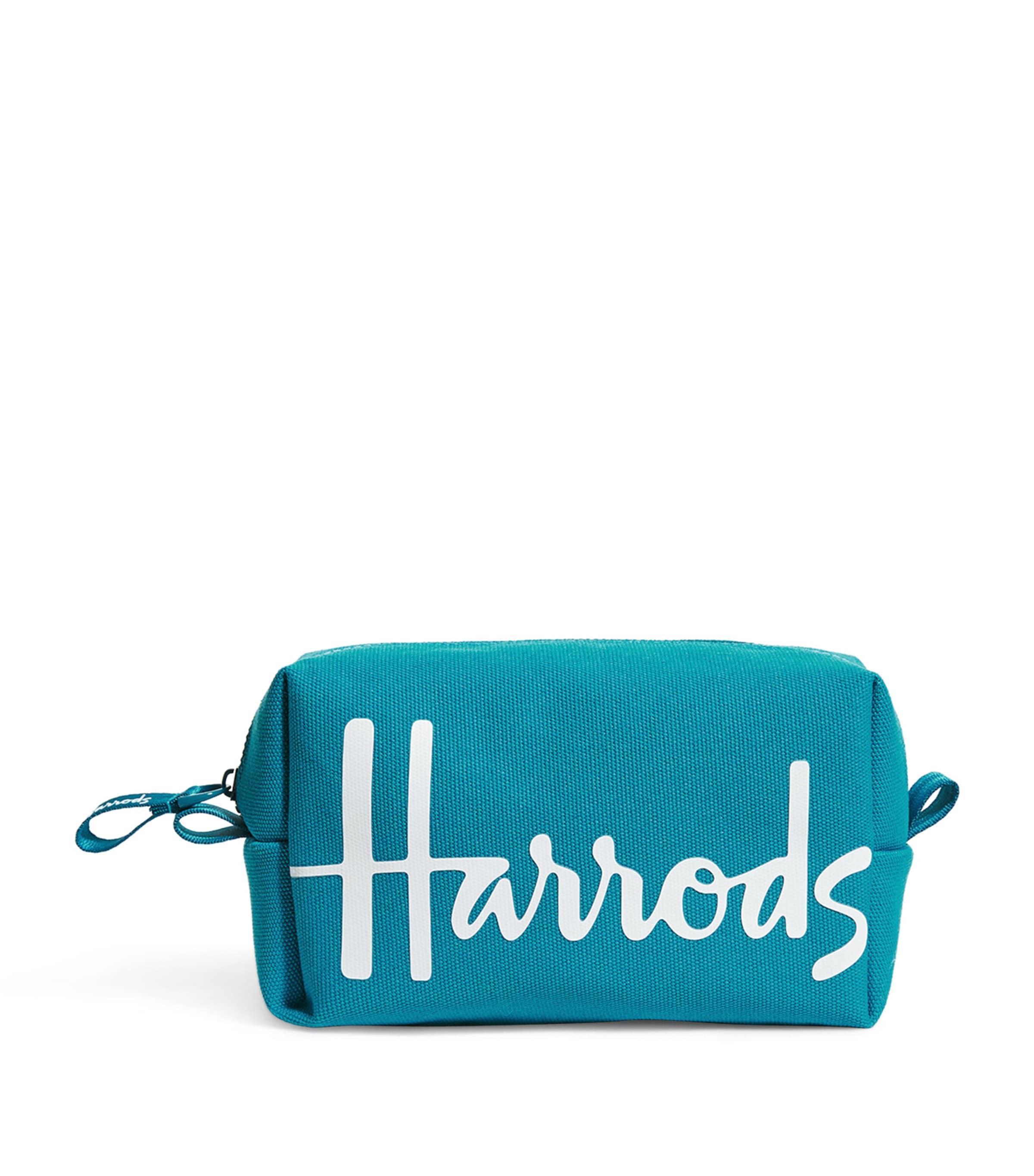 Harrods Cotton Logo Cosmetics Bag In Blue