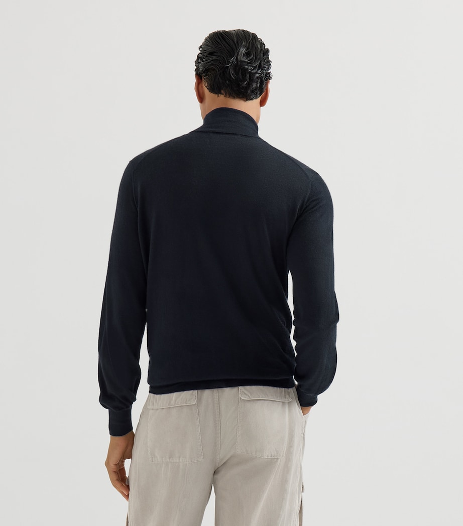 Brunello Cucinelli Mens Cashmere-Silk Rollneck Sweater Image 5