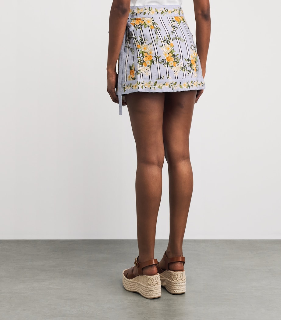 Agua By Agua Bendita Womens Linen Floral Luna Valle Mini Pareo Image 5