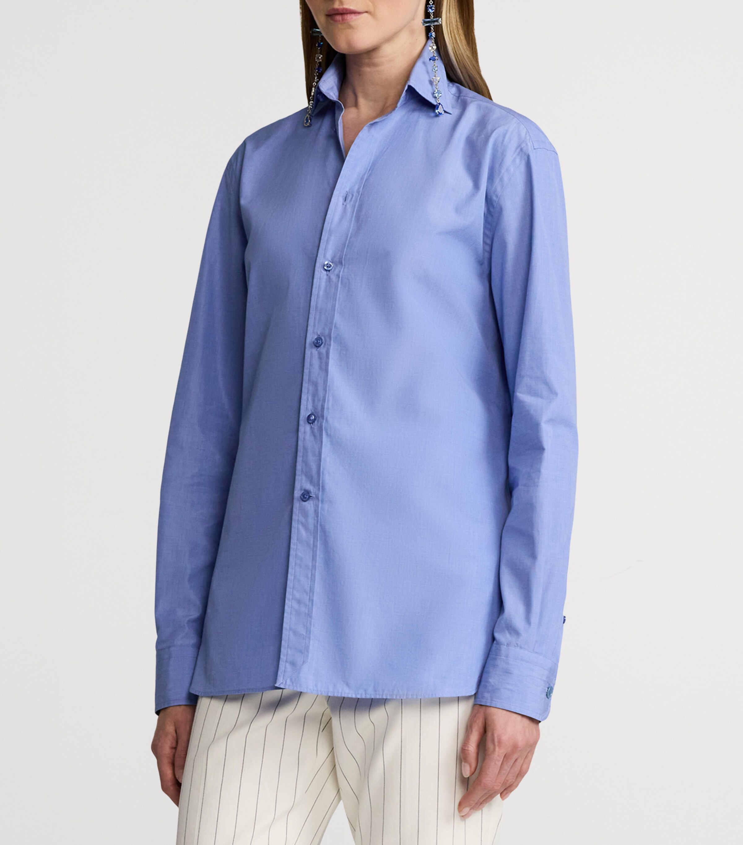 Ralph Lauren Collection Womens Cotton Adrien Shirt Light Blue Image 6