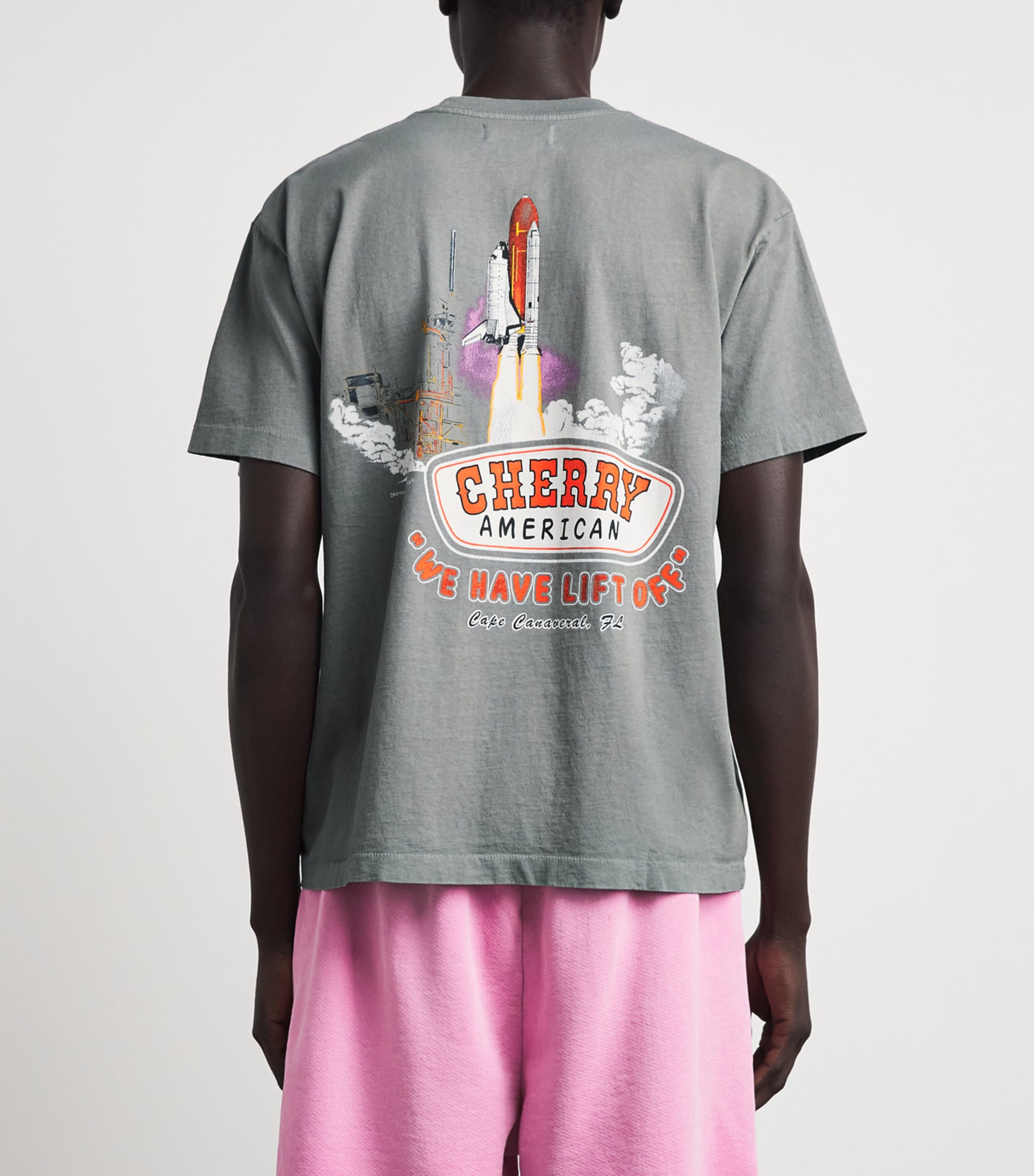 Cherry Los Angeles Mens Cotton Cape Canaveral T-Shirt Smoke Image 5