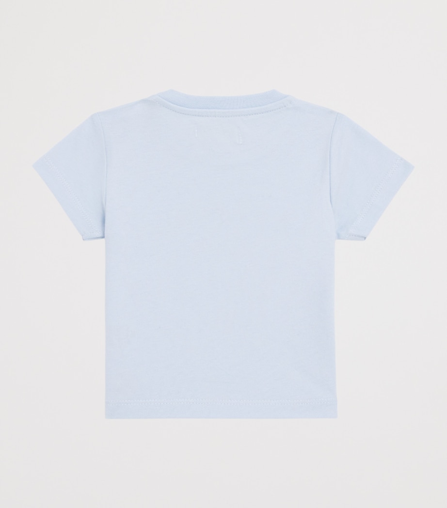 Harrods Cotton Jersey Logo T-Shirt (0-18 Months) Blue Image 2