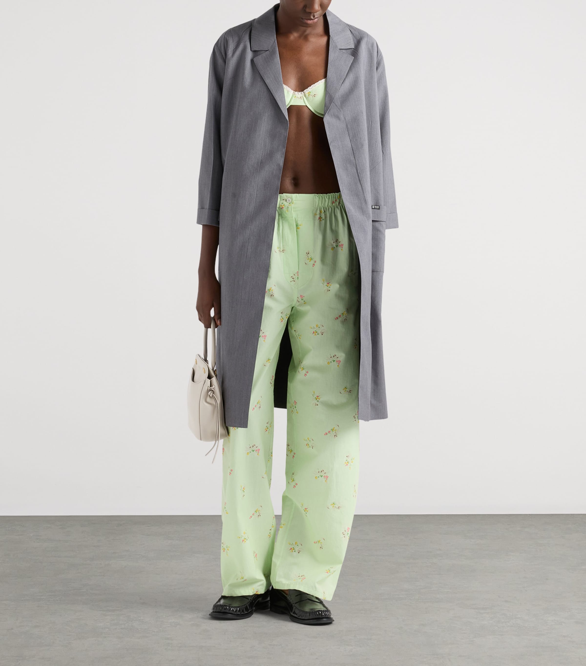Prada Womens Wool-Mohair Coat Grey Image 2
