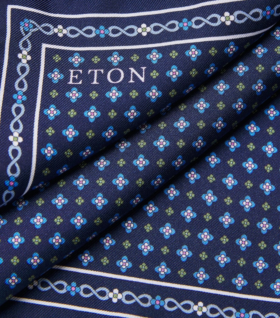Silk Floral Pocket Square NAVY BLUE Image 4