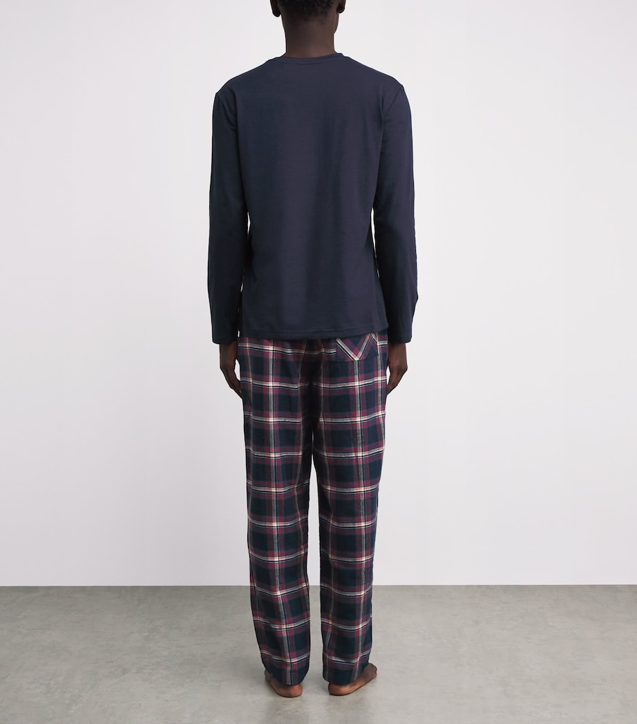 Cotton-Blend Check Pyjama Set 460 OPEN BLUE Image 3