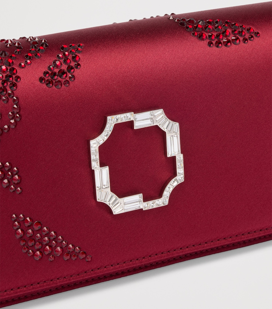 Satin Embellished Vivien Clutch Bag WINE Image 6