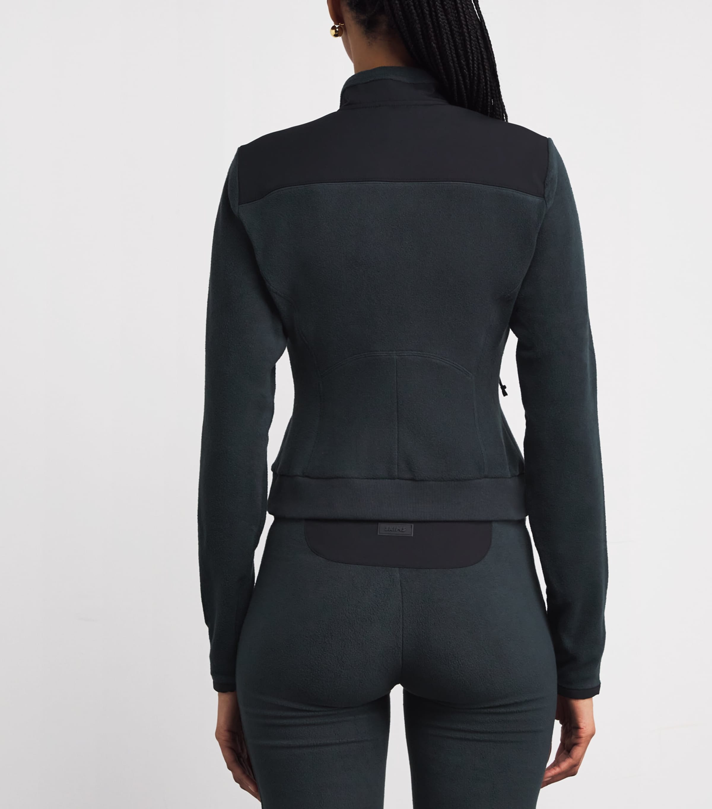 Skims Womens Fleece Fitted Jacket Dark Teal Image 4