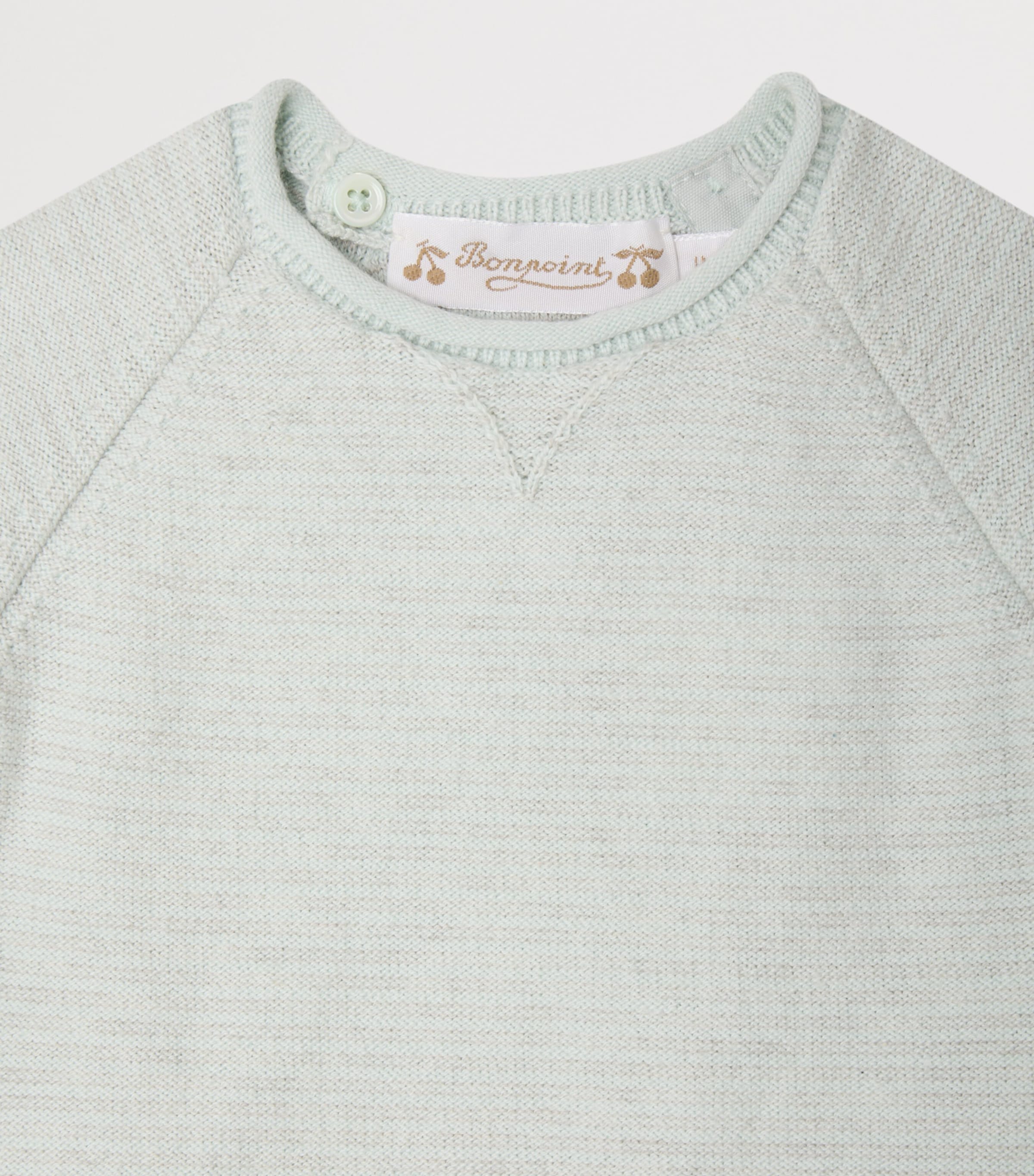 Bonpoint Cotton-Cashmere Top and Trousers Set (1-18 Months) Bleu Gris Image 3