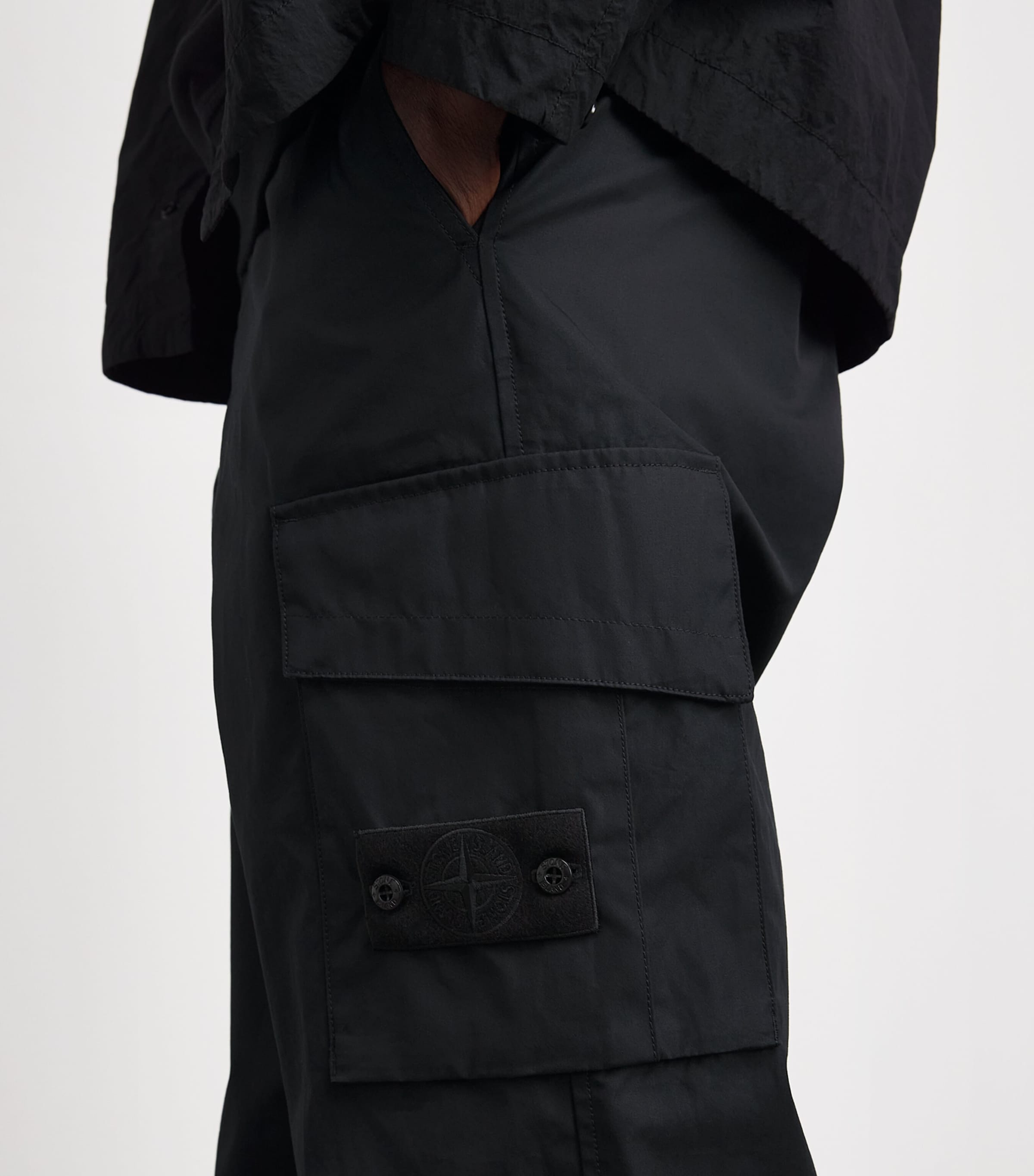 Stone Island Mens Cotton-Canvas All-Weather Ghost Trousers Image 3