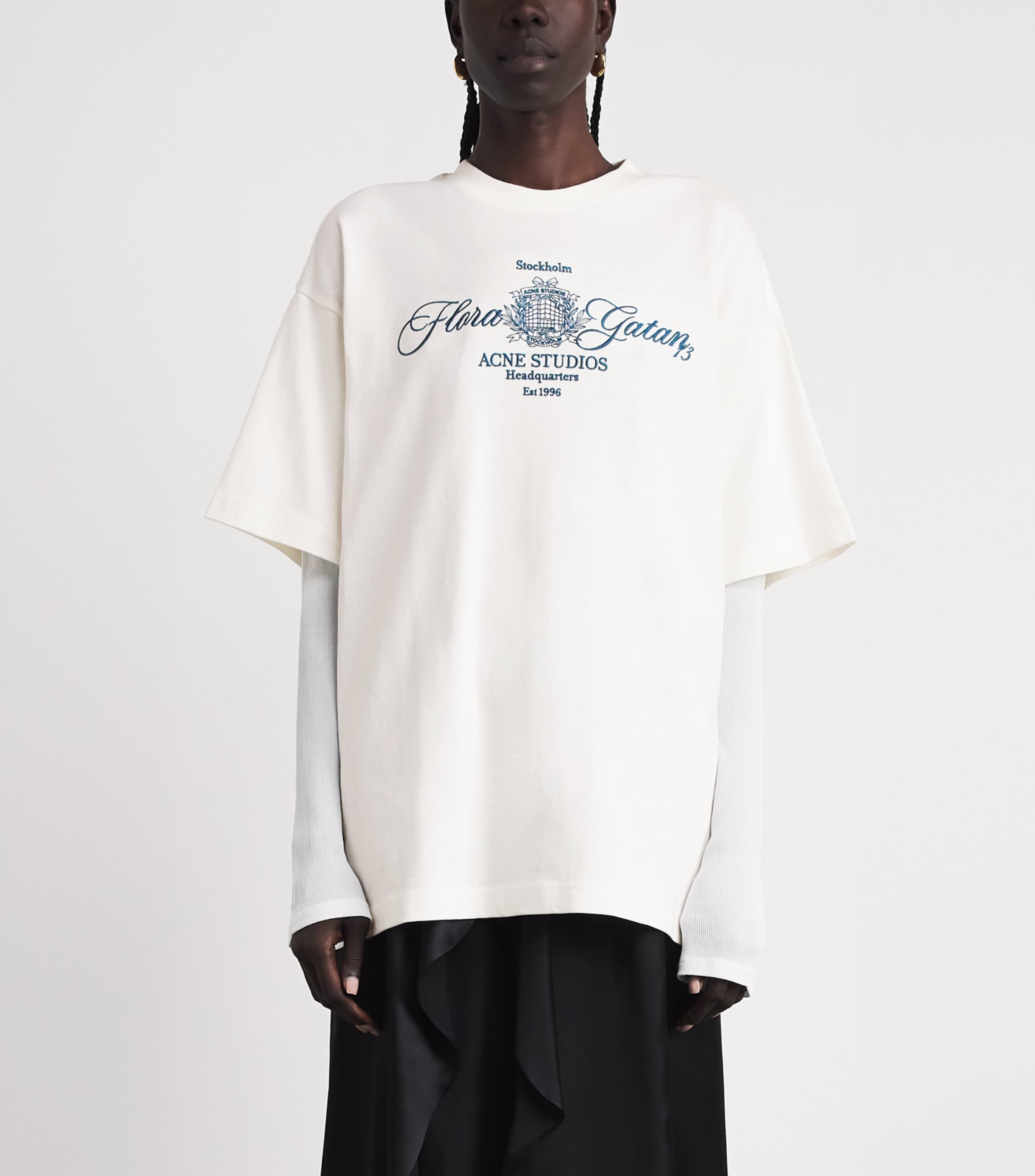 Acne Studios Womens Cotton Logo T-Shirt Off White/ecru Image 4