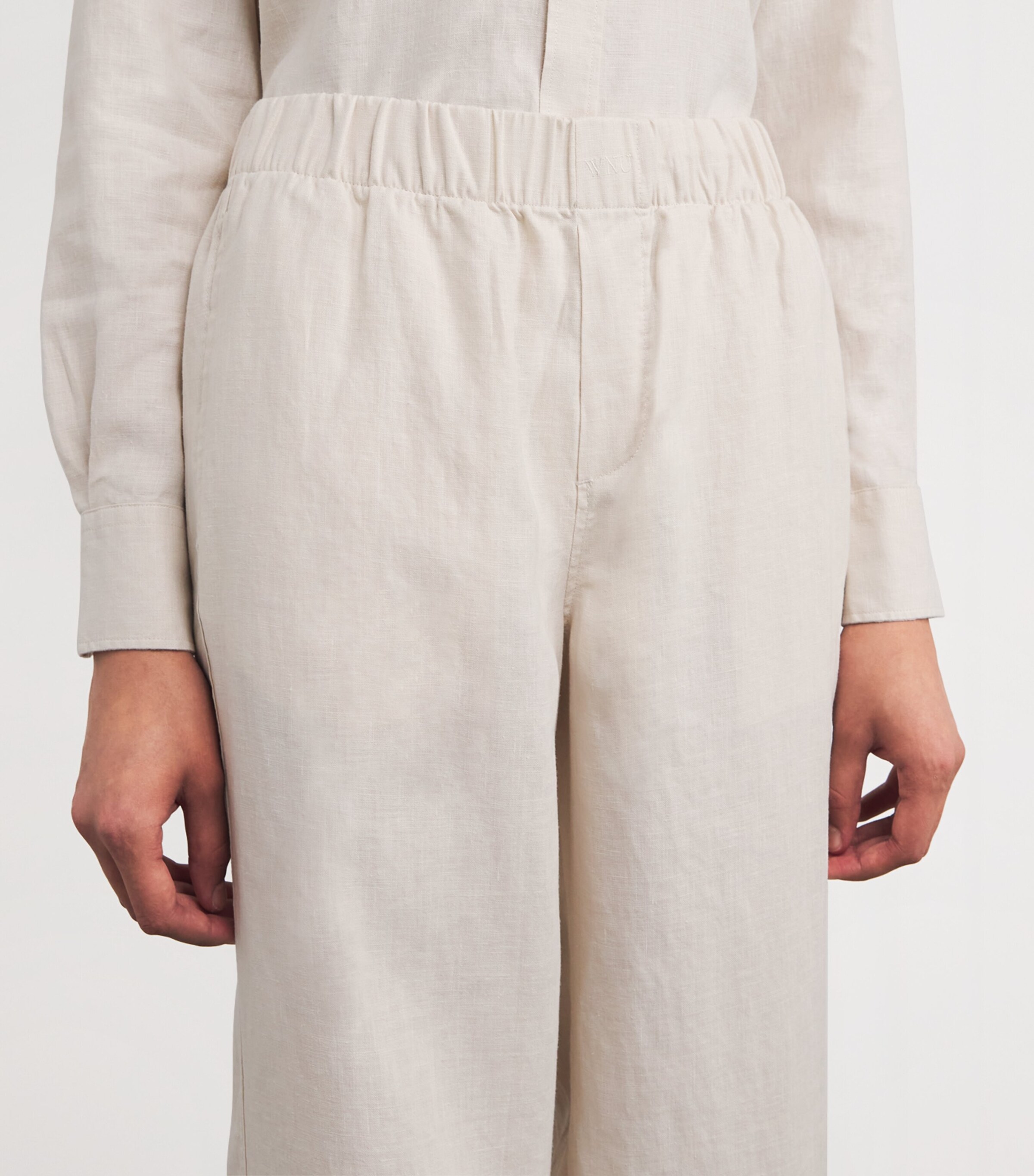 With Nothing Underneath Womens Hemp The Palazzo Trousers Parchment Image 6