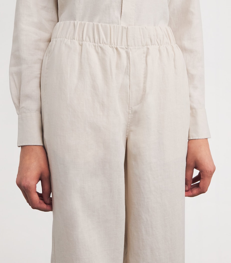 With Nothing Underneath Womens Hemp The Palazzo Trousers Parchment Image 6