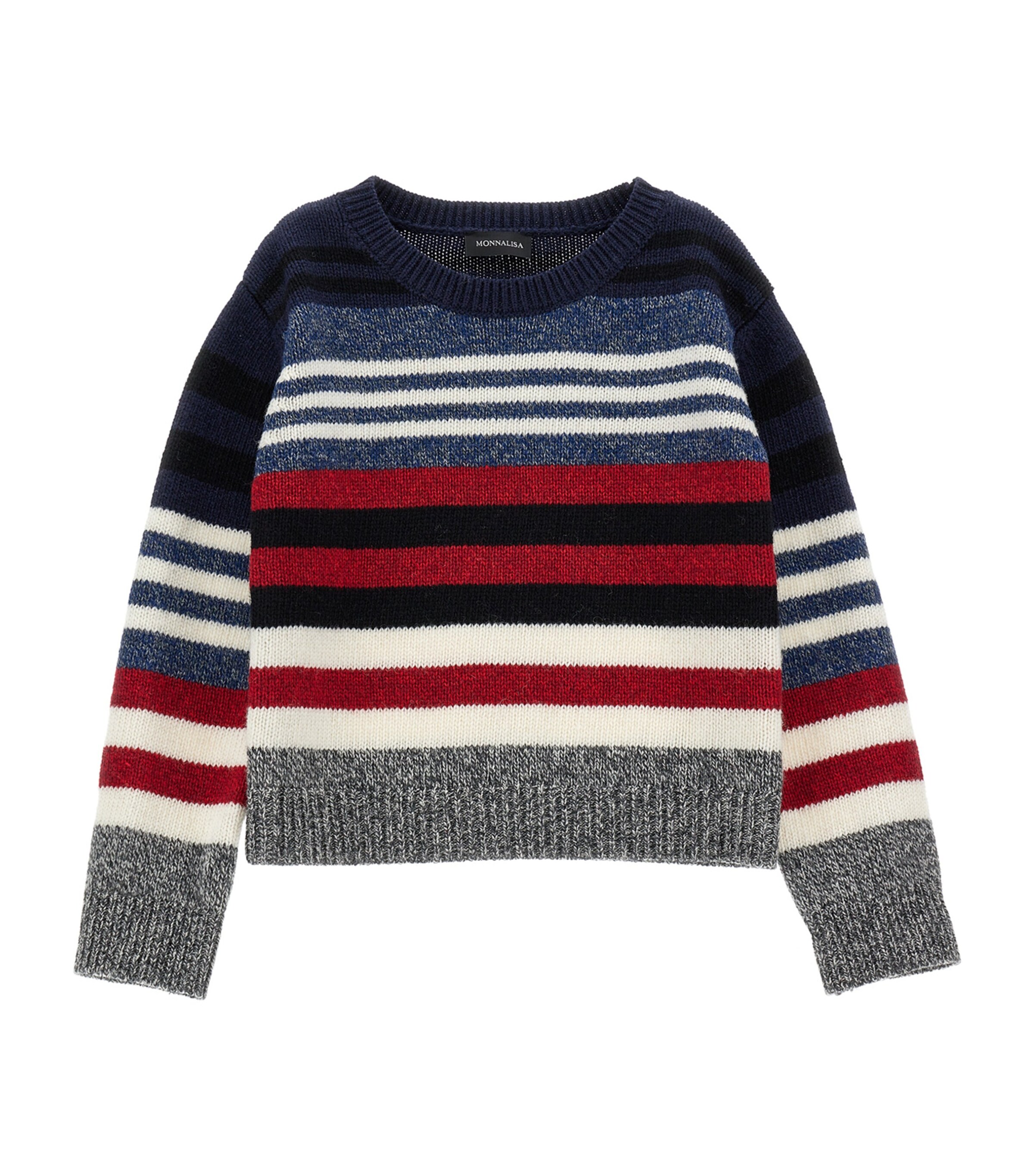 Monnalisa Kids' Wool-blend Striped Sweater In Multi