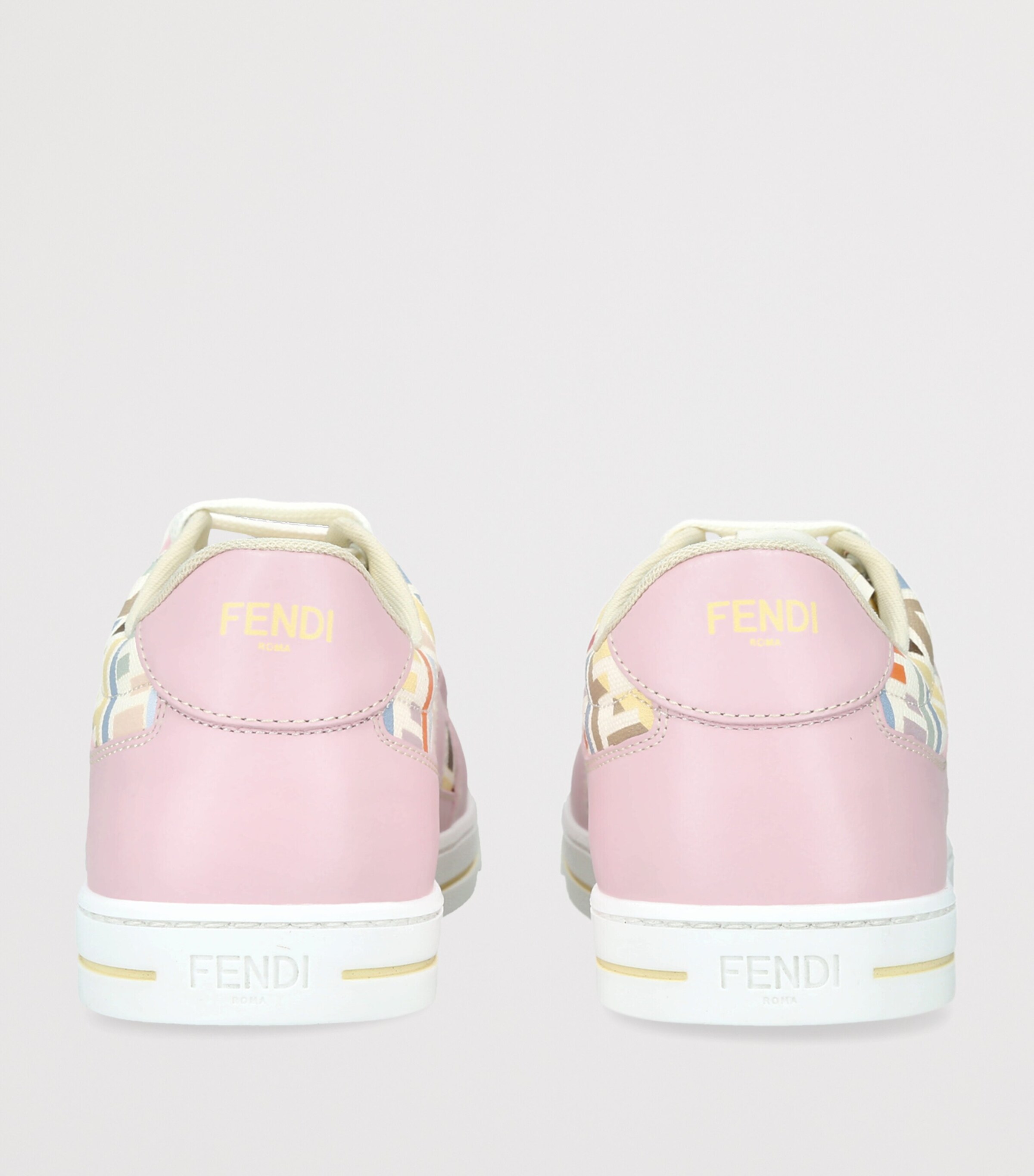 Fendi Kids Leather Logo Sneakers Pink Comb Image 2