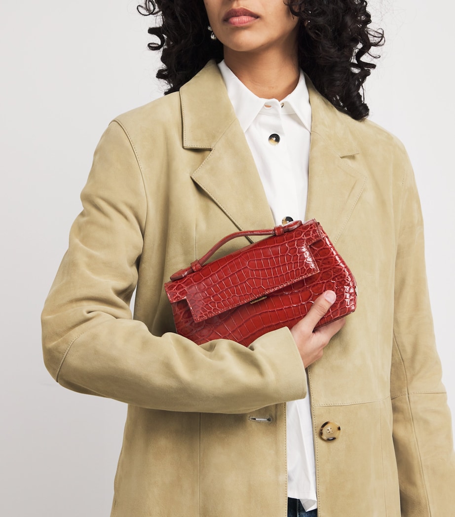Crocodile Leather Top-Handle Bag GOLD SHINY Image 2