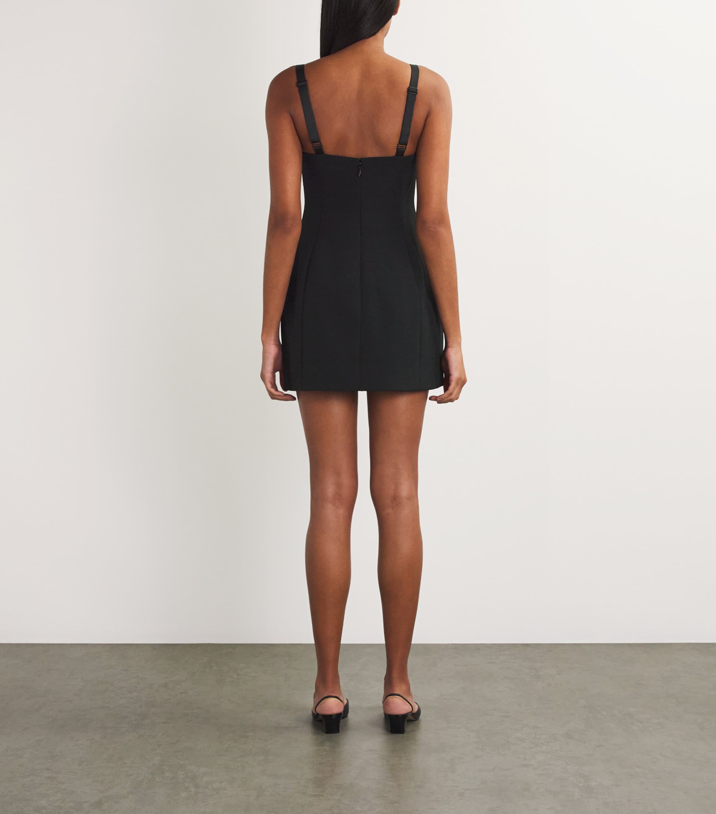 CAMILLA AND MARC Womens Satin Ama Mini Dress Dblkblack Image 3