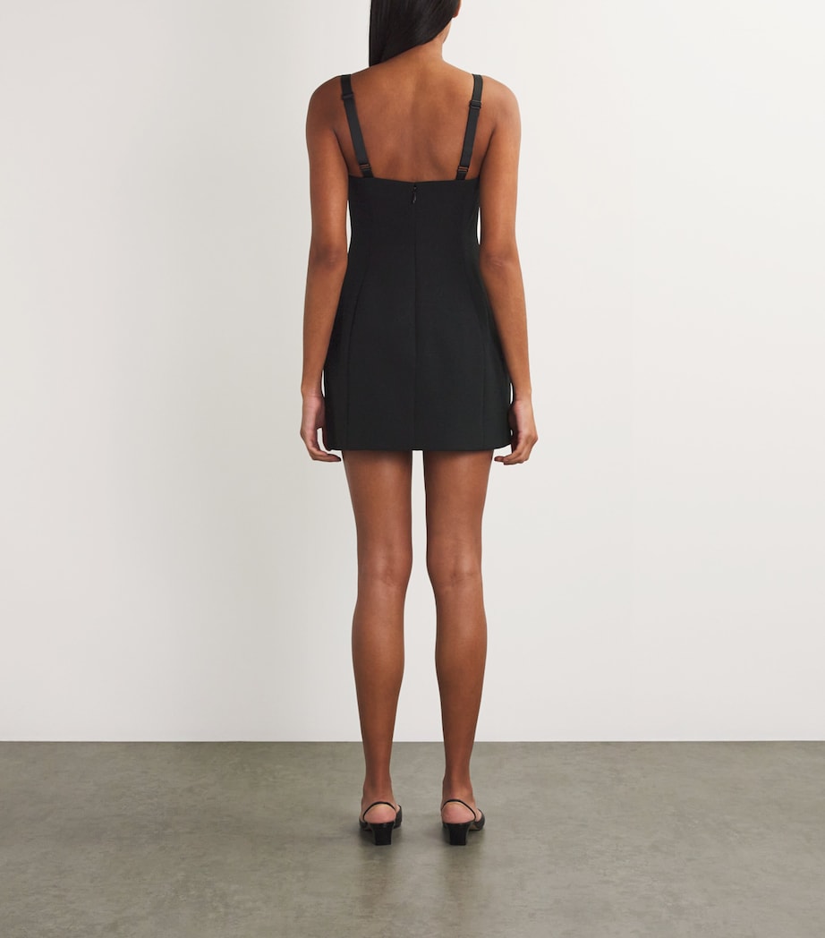 CAMILLA AND MARC Womens Satin Ama Mini Dress Dblkblack Image 3