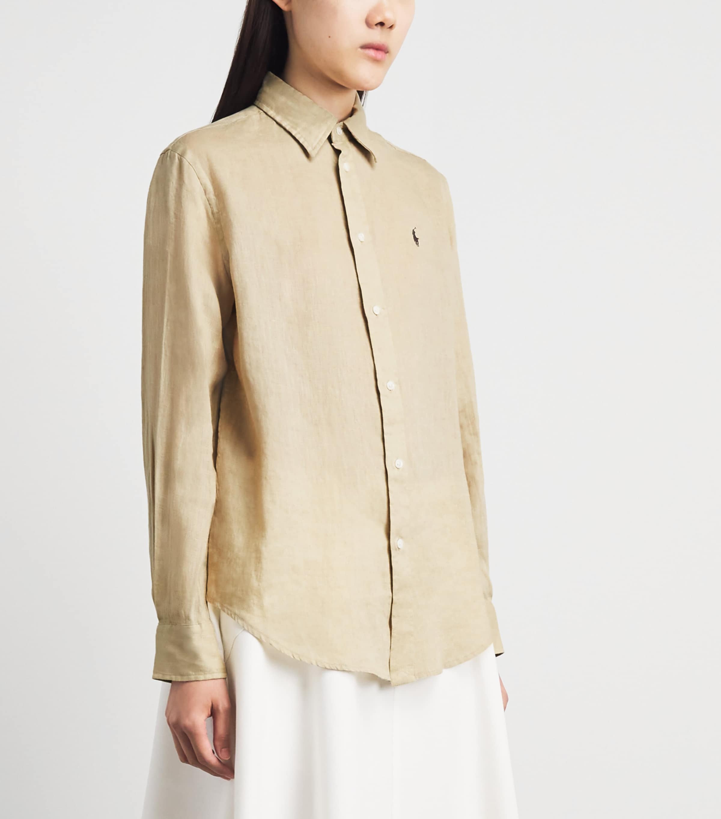 Polo Ralph Lauren Womens Cotton Classic-Fit Polo Pony Shirt Dune Tan Image 4