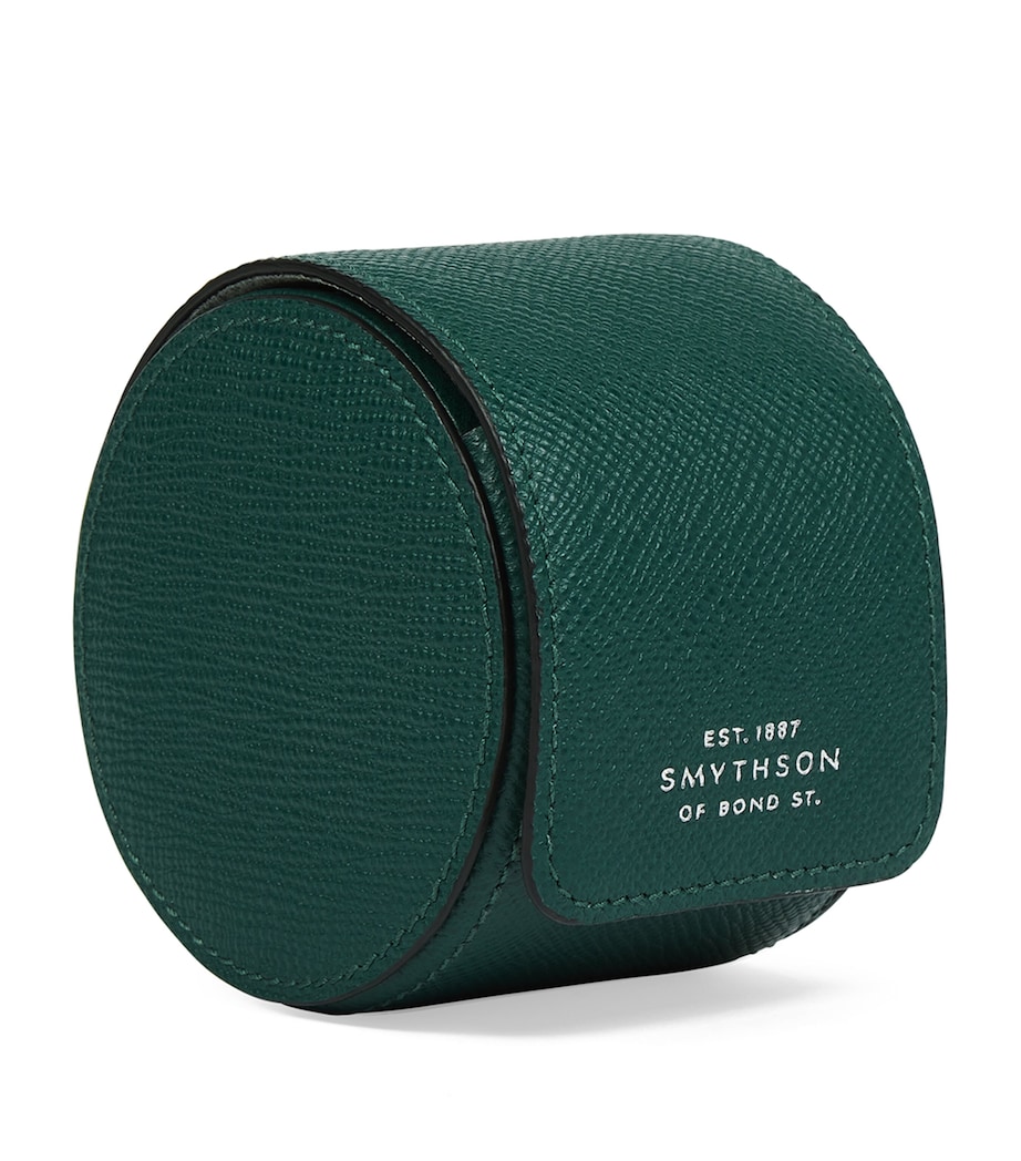 Leather Panama Single Watch Roll FOREST GREEN Image 2