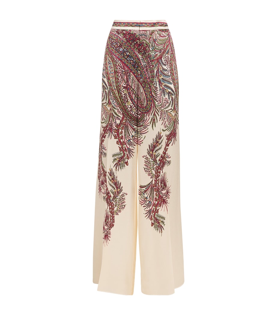 Satin Paisley Palazzo Trousers X0801 Image 1