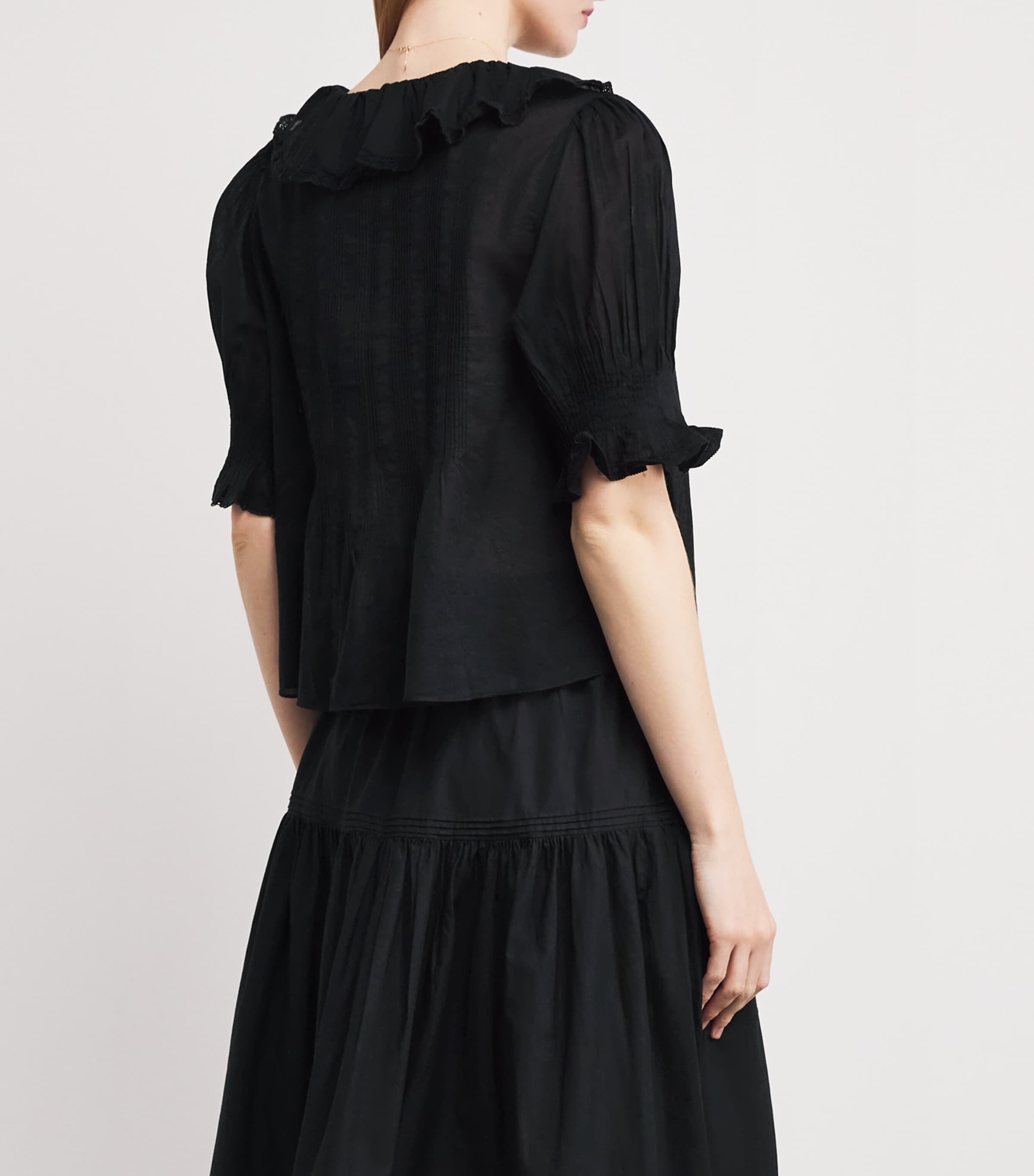 Organic Cotton Henri Blouse BLACK Image 4