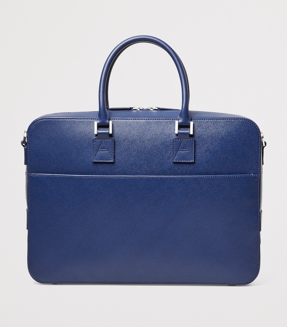 Aspinal Of London Mens Leather Mount Street Laptop Briefcase Bag Caspianblue Image 3