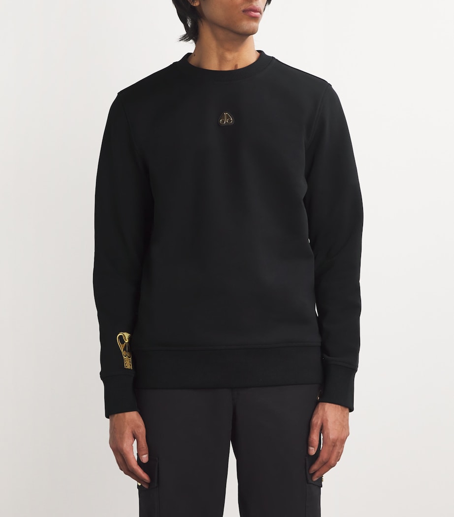 Moose Knuckles Mens Snake Logo Sweatshirt Black Image 3