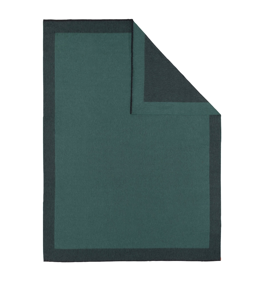 Begg x Co Cashmere Arran Border Throw (150cm x 200cm) Charcoal Spruce Image 1