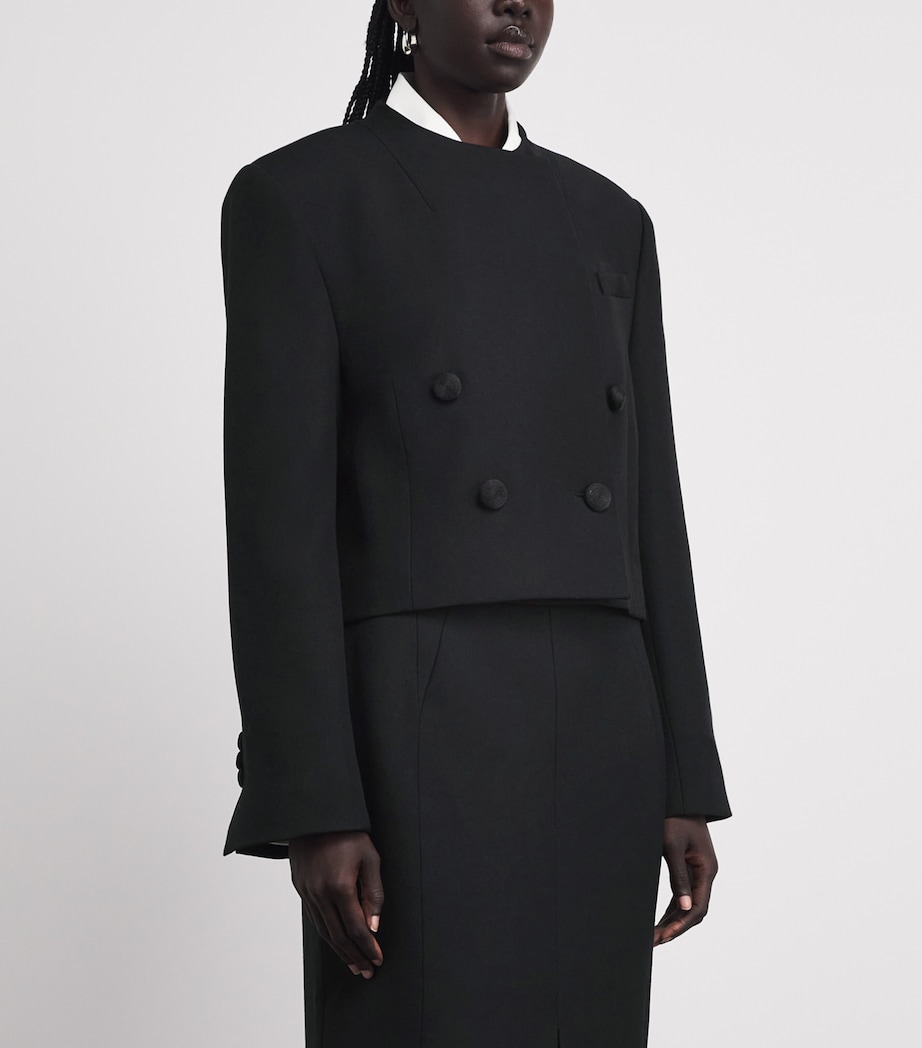 CAMILLA AND MARC Womens Wool Collarless Caius Blazer Dblk Black Image 4