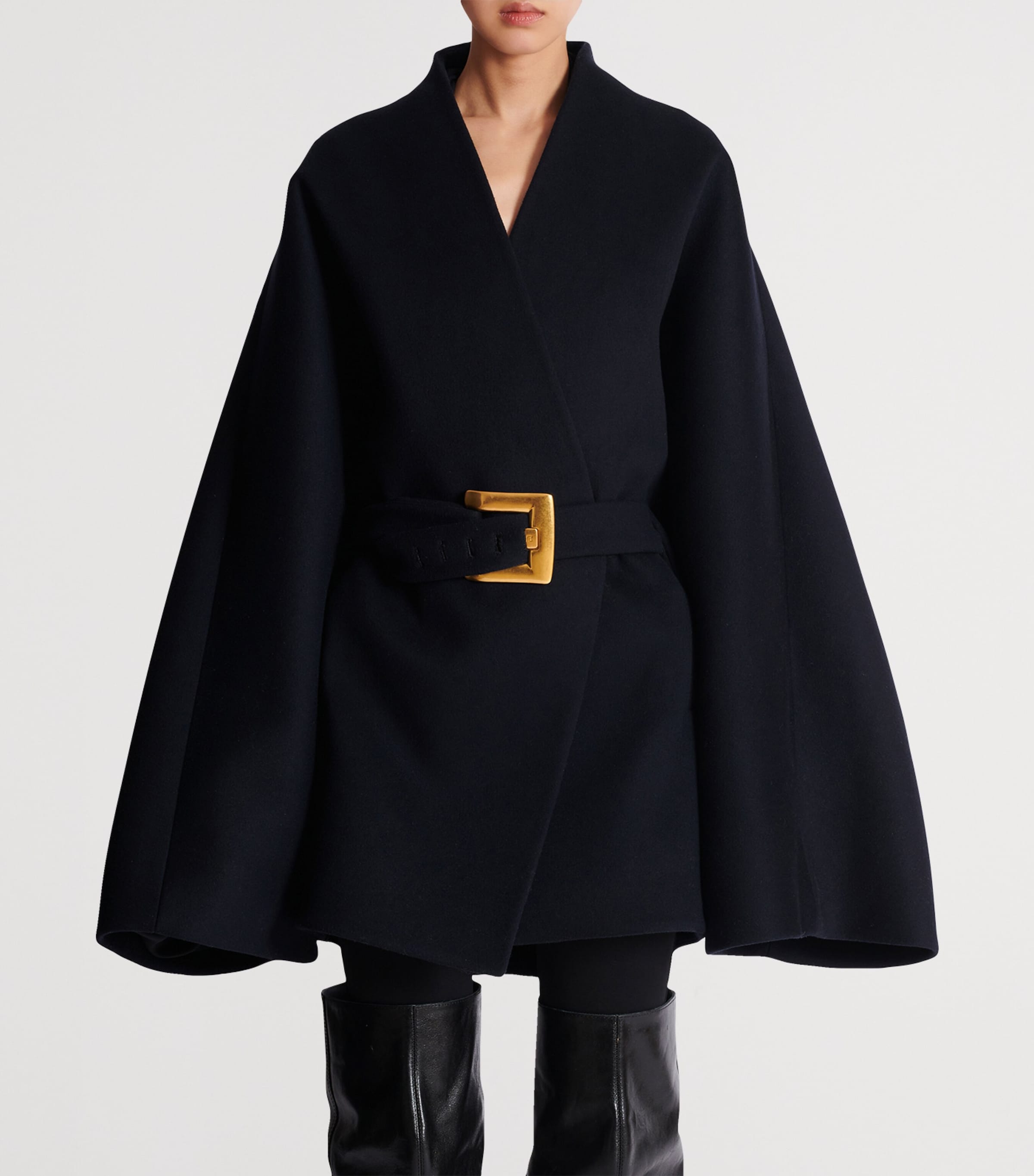 Wool-Blend Oversized Wrap Coat 6UC MARINE Image 4