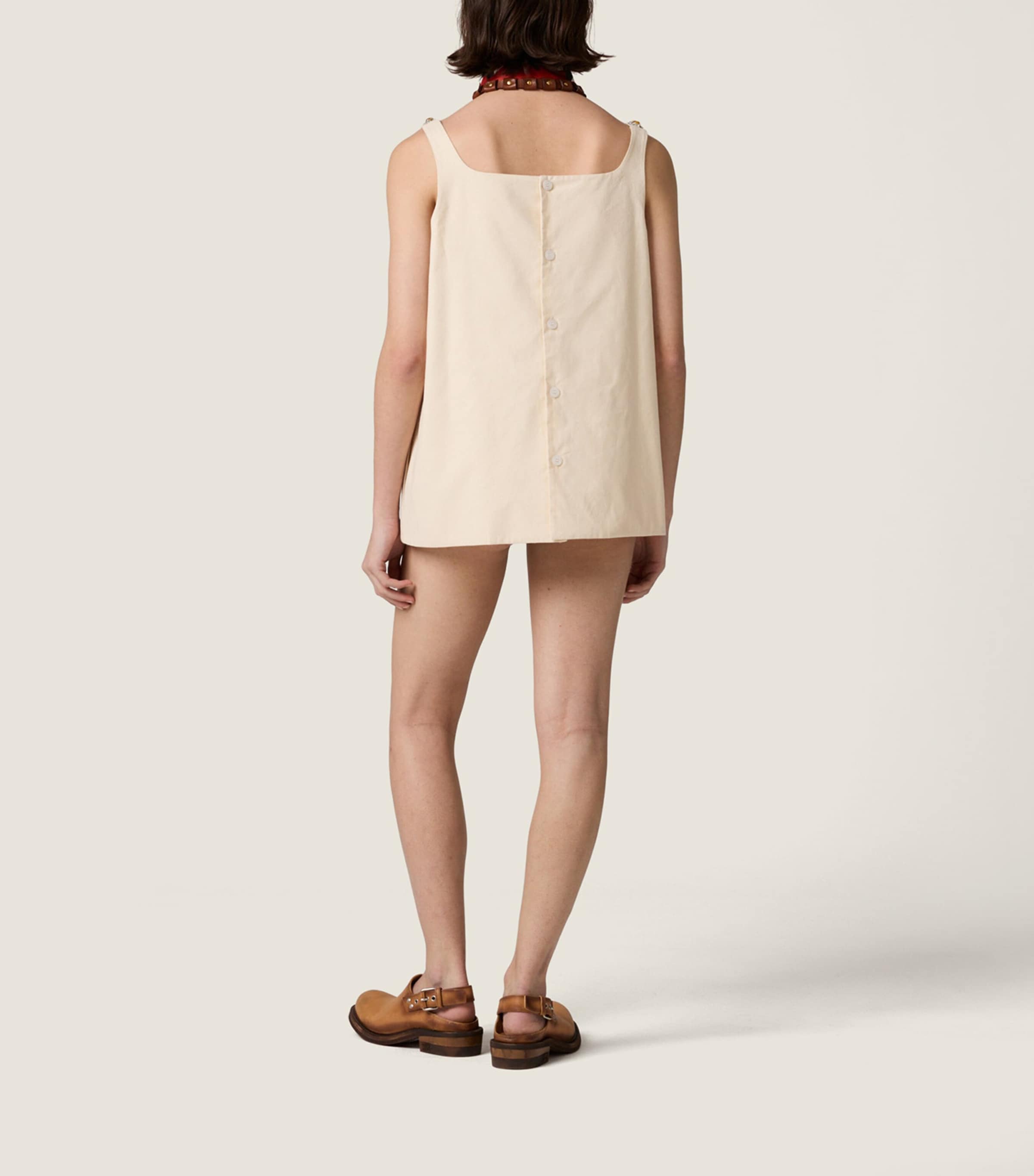 Miu Miu Womens Canvas Embellished Mini Dress Image 3