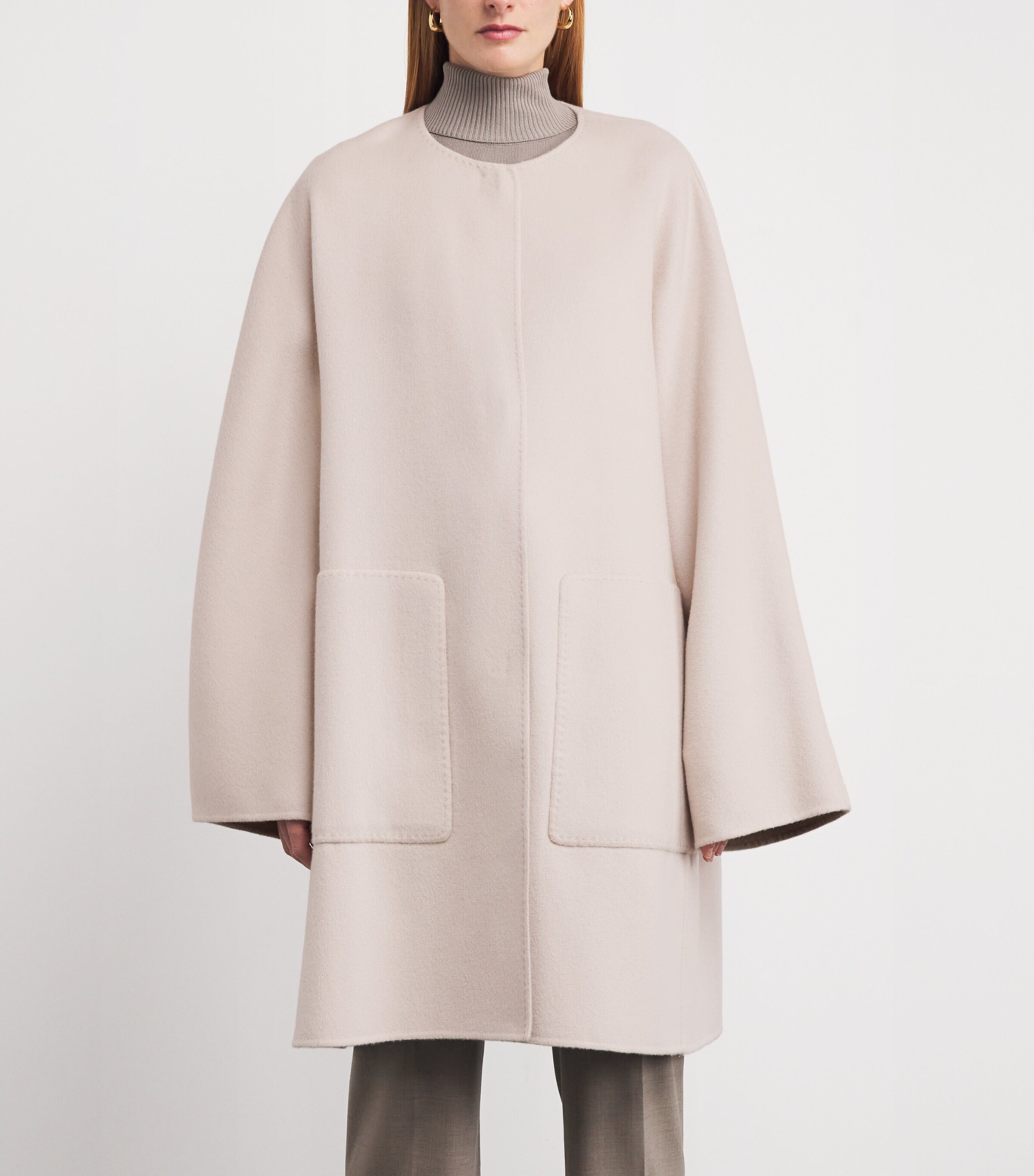Lafayette 148 Womens Cashmere Reversible Scarf Coat Oatml Mln/hc Image 6