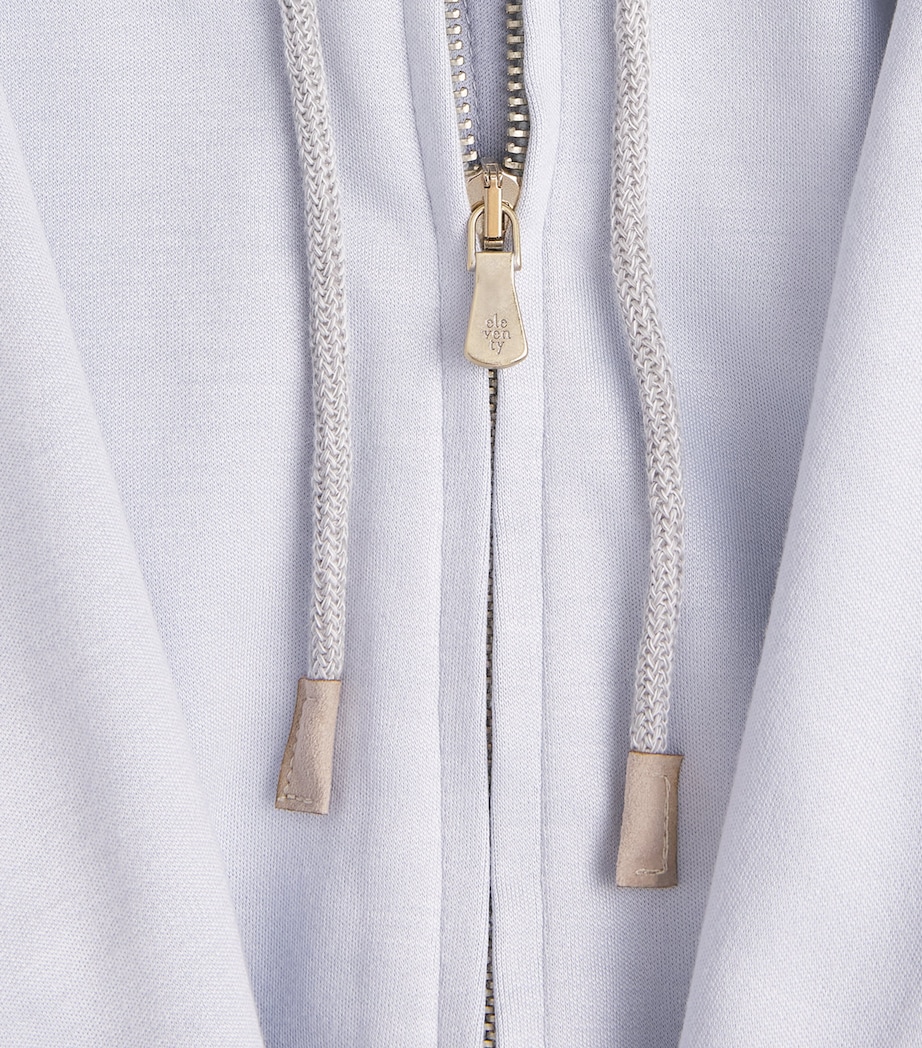 Eleventy Womens Cotton-Blend Hooded Blazer Nuvola Image 6