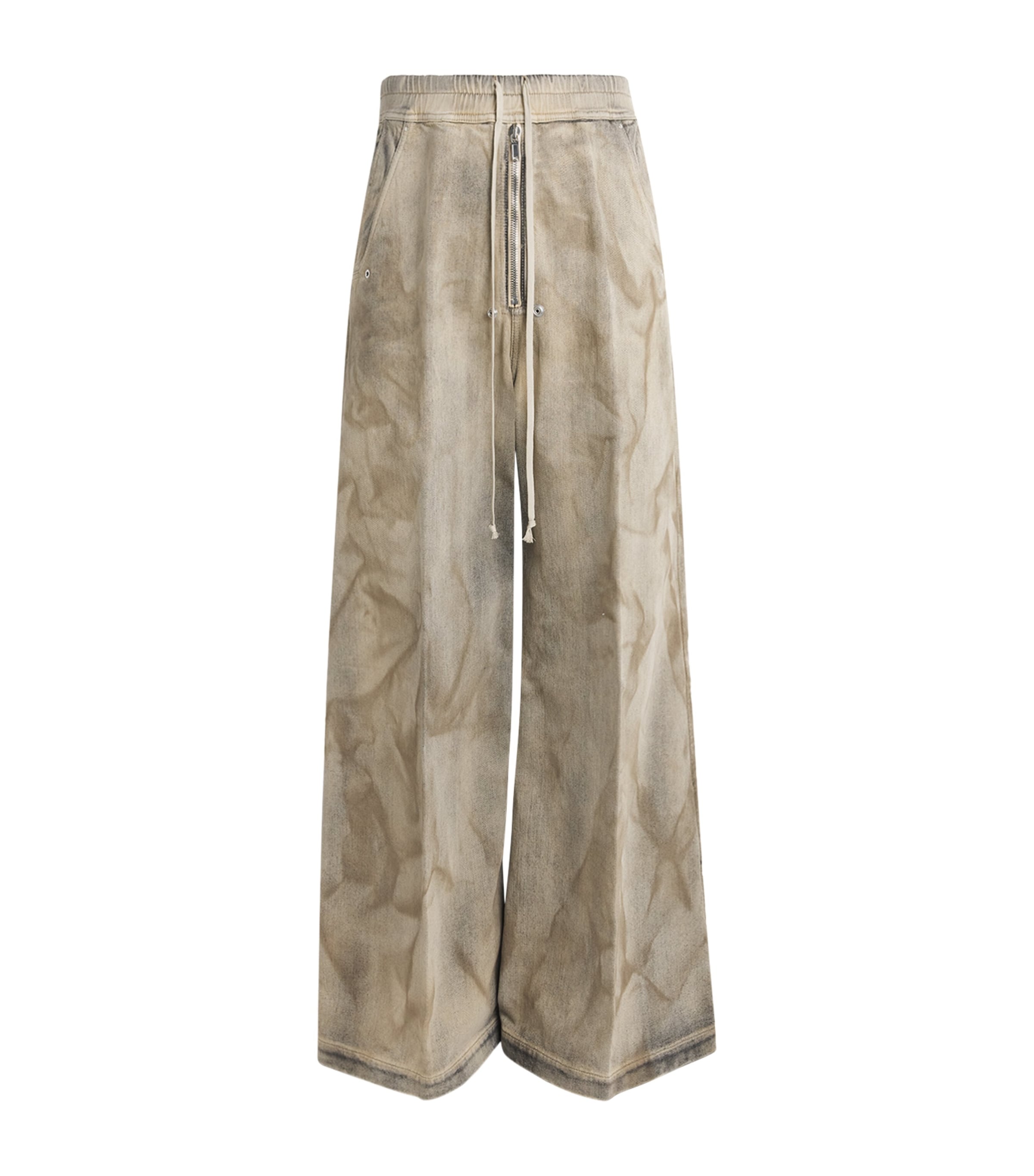 Rick Owens Mens Denim Bela Wide-Leg Trousers Dust Image 1