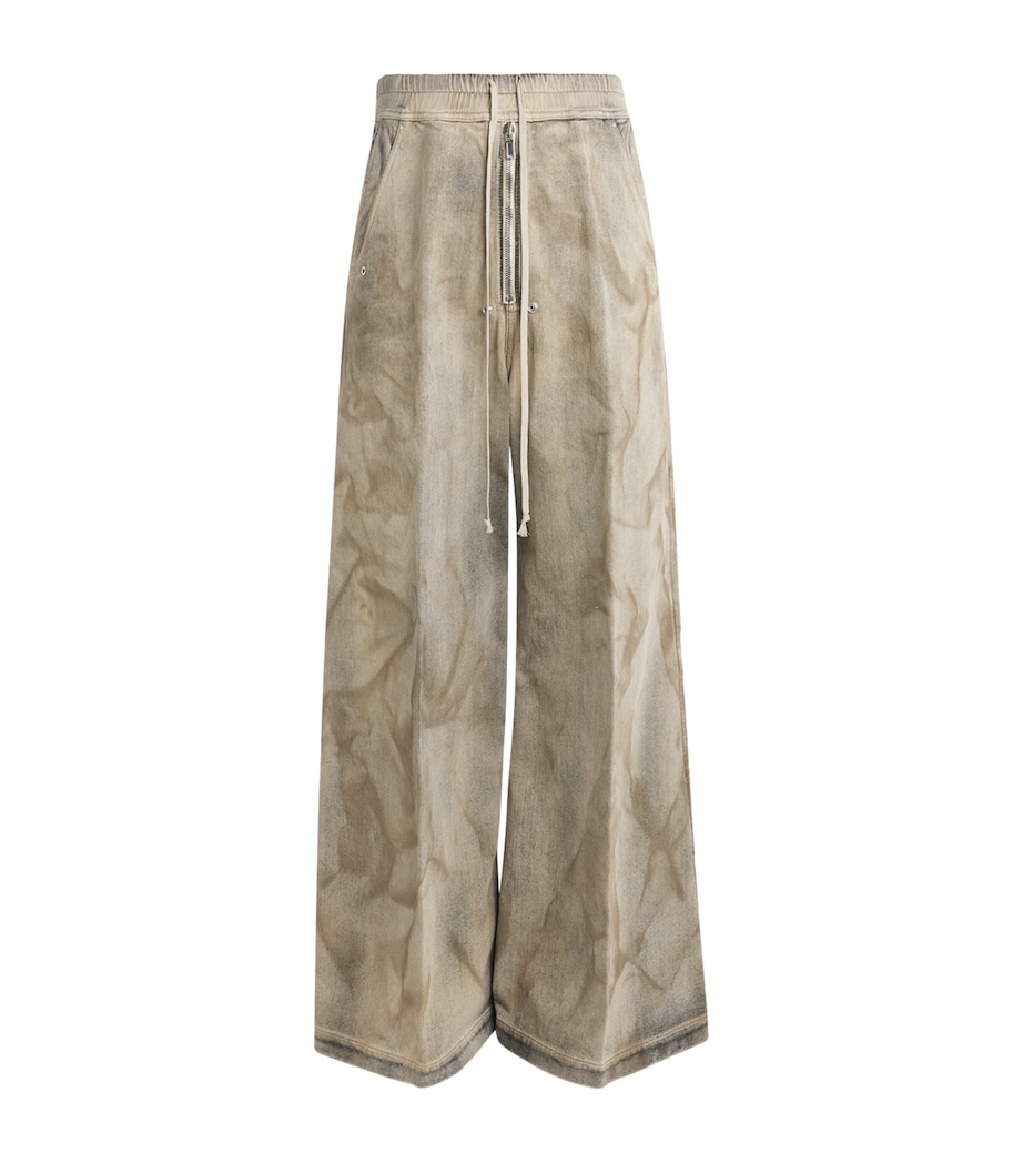 Rick Owens Mens Denim Bela Wide-Leg Trousers Dust Image 1