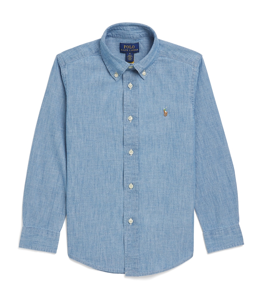 Denim Polo Pony Shirt (2-7 Years) LT BLUE Image 1