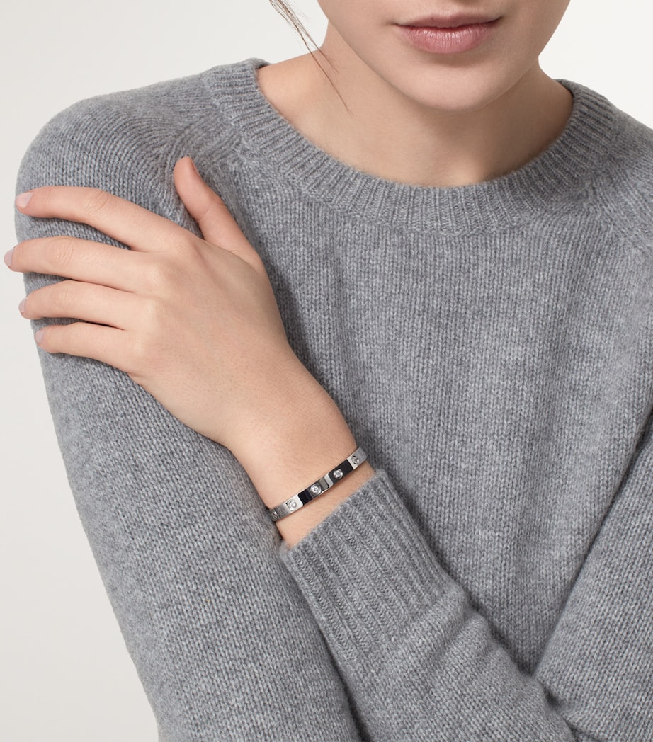 White Gold and Diamond LOVE Bangle WHITE GOLD Image 11