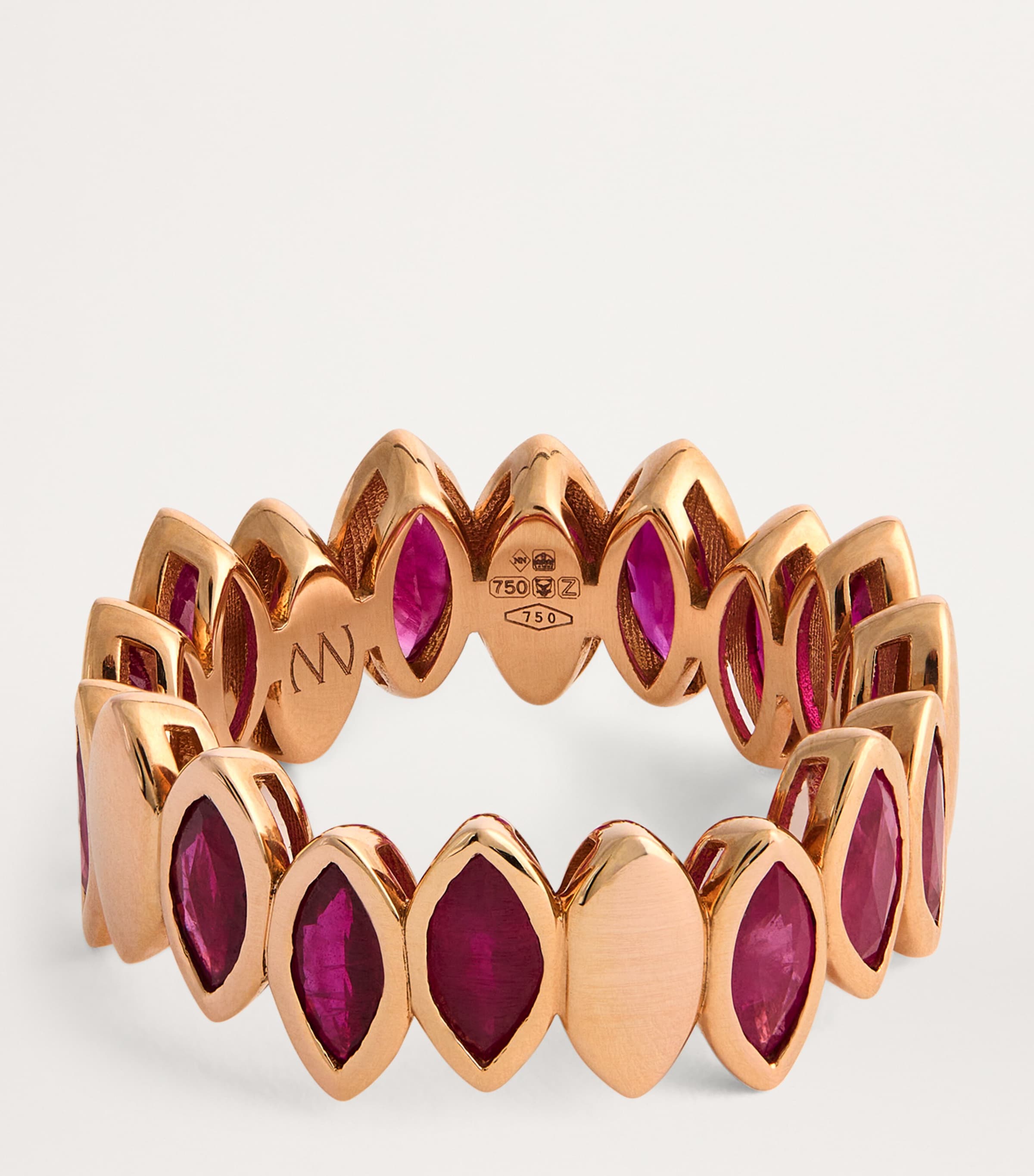 Rose Gold and Ruby Navette Ring ROSE GOLD Image 3