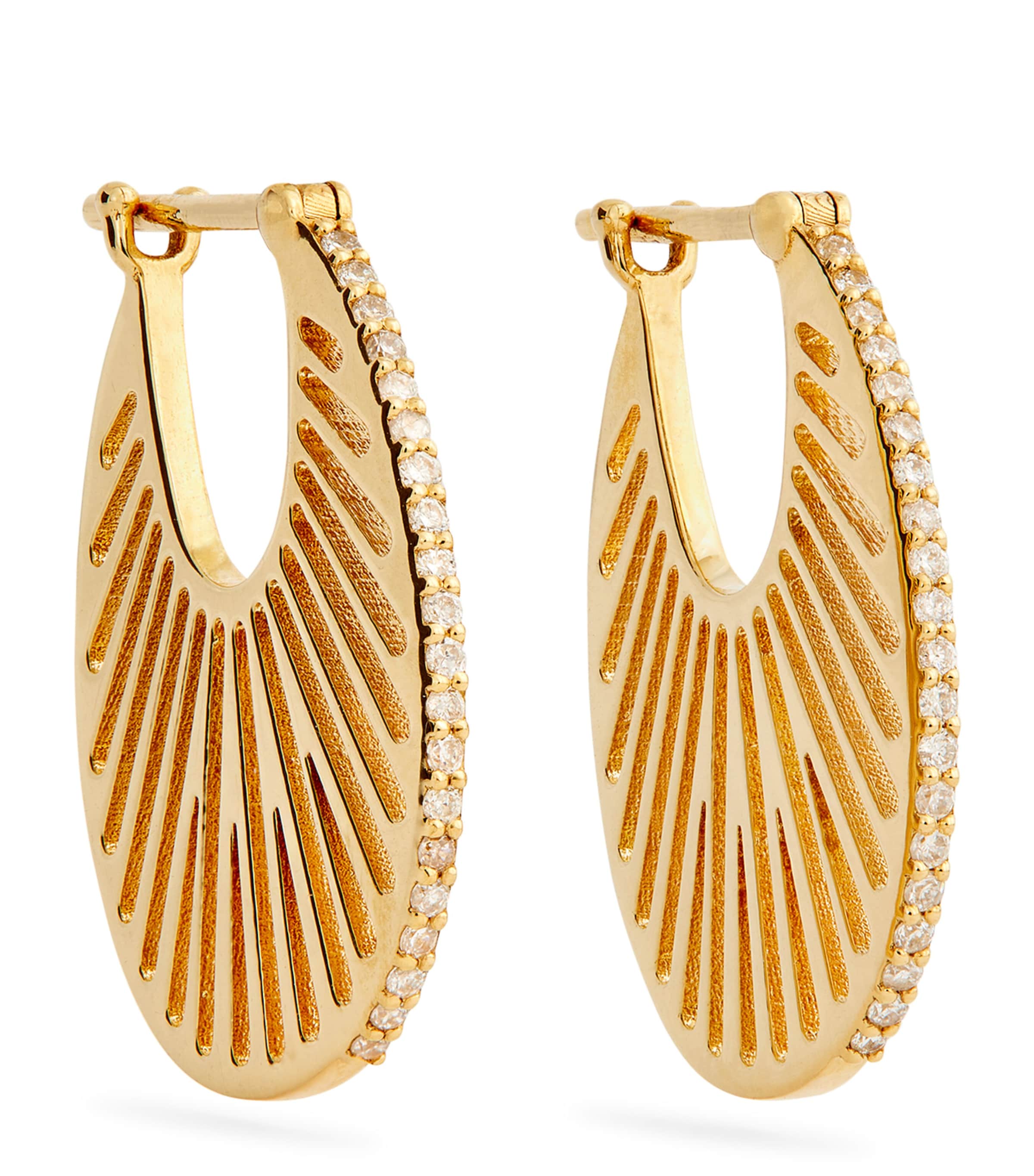 L'atelier Nawbar Yellow Gold And Diamond Cosmic Rays Earrings In Gold