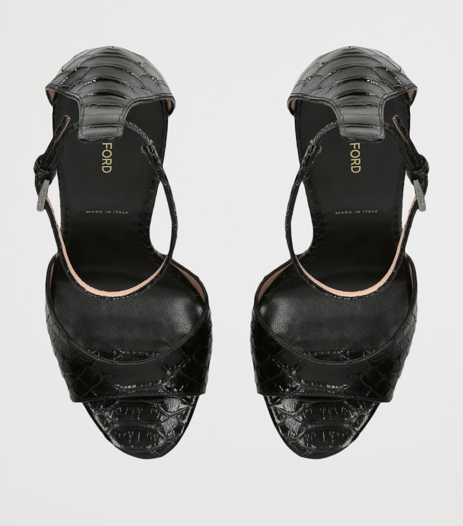 Leather Pin-Heel Sandals 105 BLACK Image 4