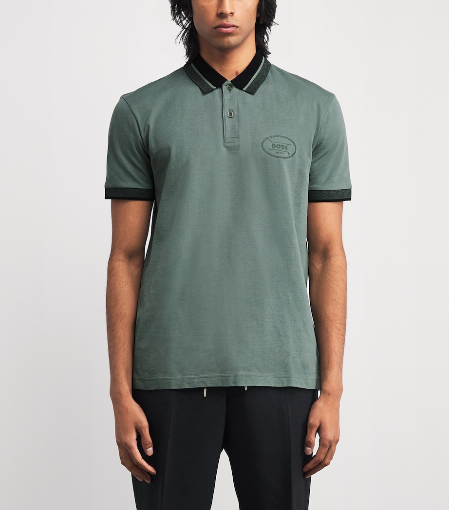 Cotton AO Zone Polo Shirt 358OPEN GREEN Image 3