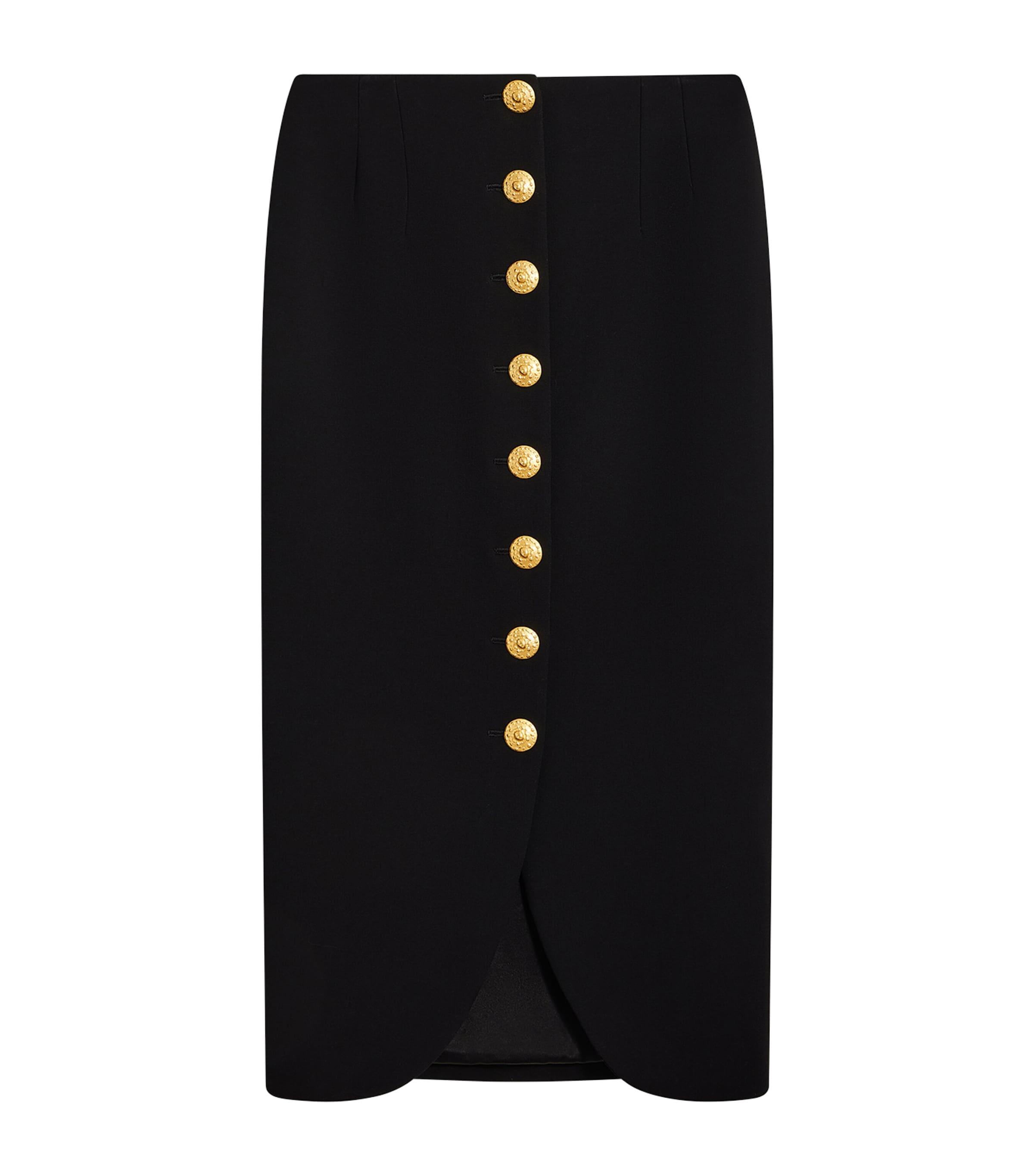 Schiaparelli Womens Virgin Wool-Blend Bijoux Pencil Skirt Black Image 4