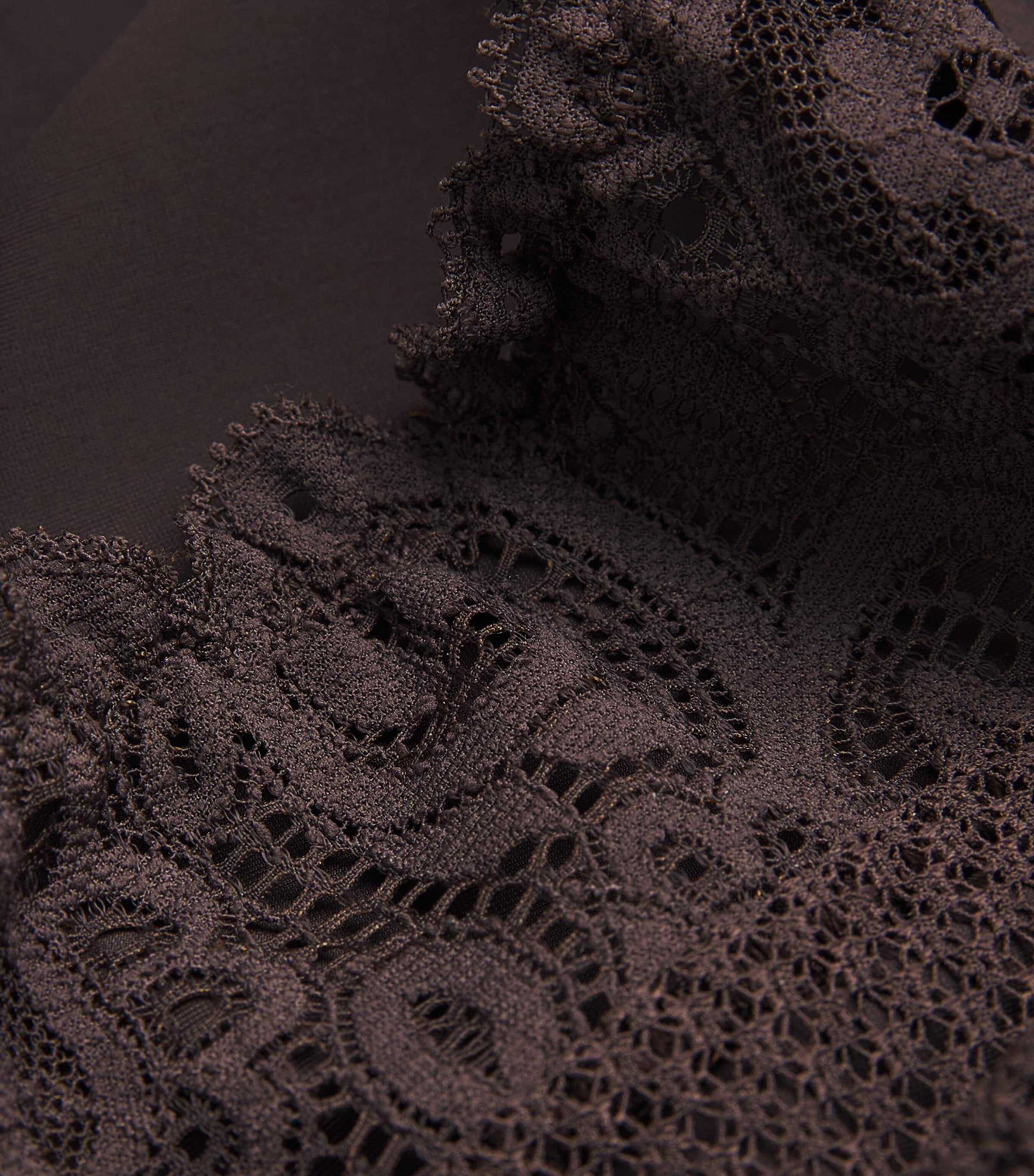 Maison Lejaby Womens Cotton Lace-Detail Gaby Briefs Cola Image 4