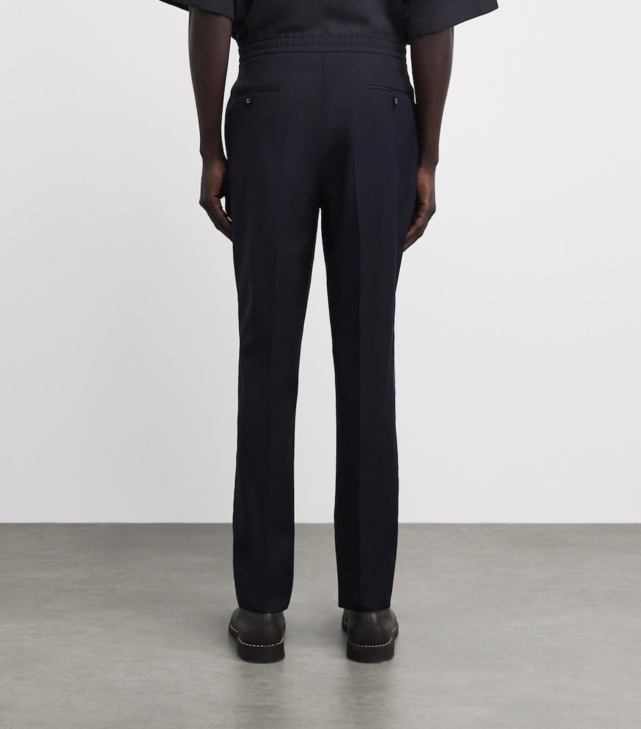 Wool Drew Drawstring Trousers DARK NAVY Image 5