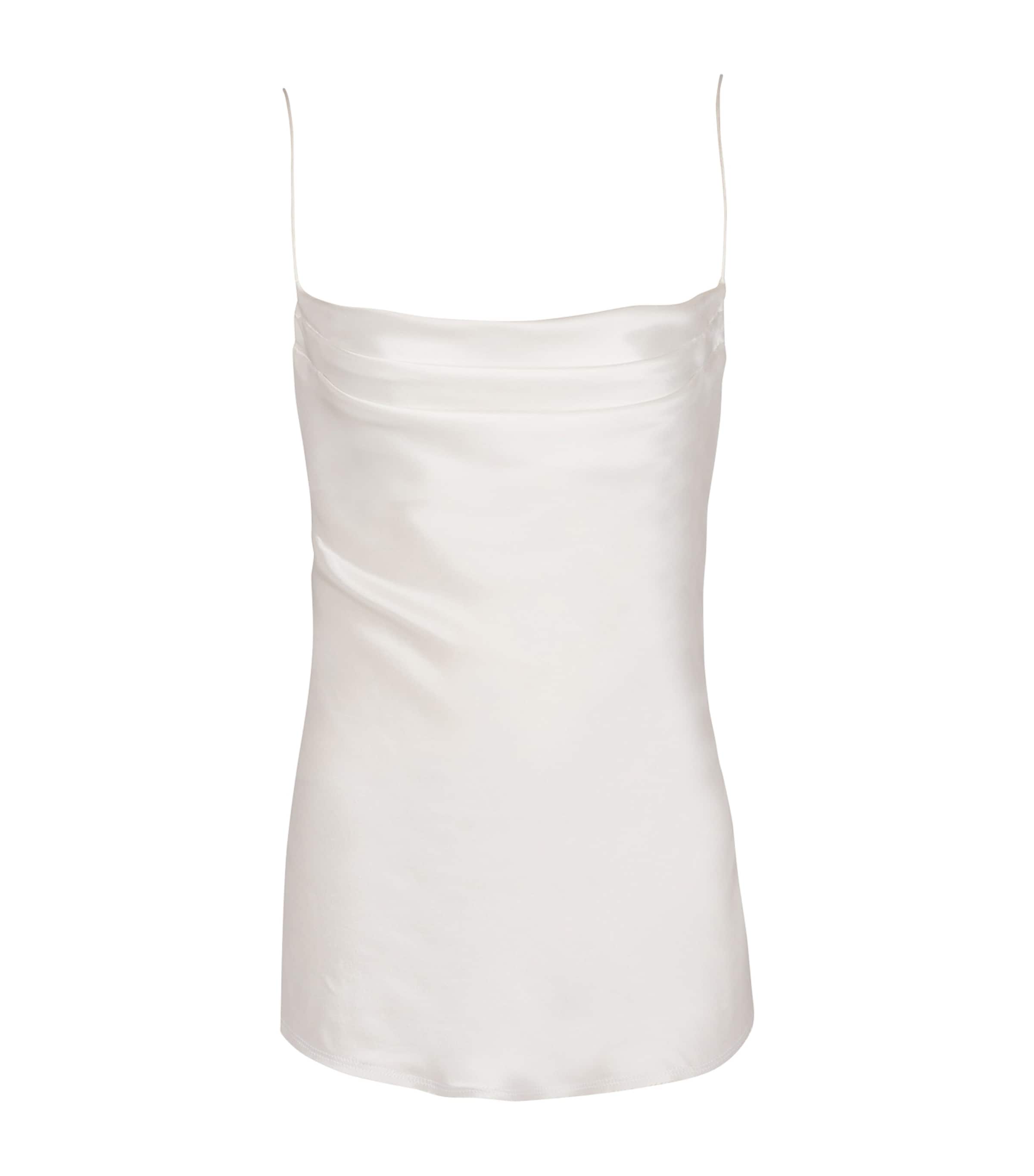 Balmain Draped Satin Top In White