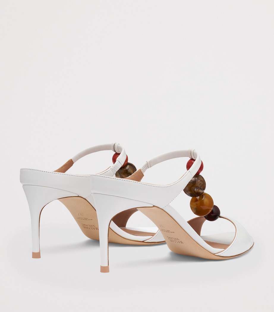 Malone Souliers Leather Beaded Lena Heeled Sandals 70 White Image 4