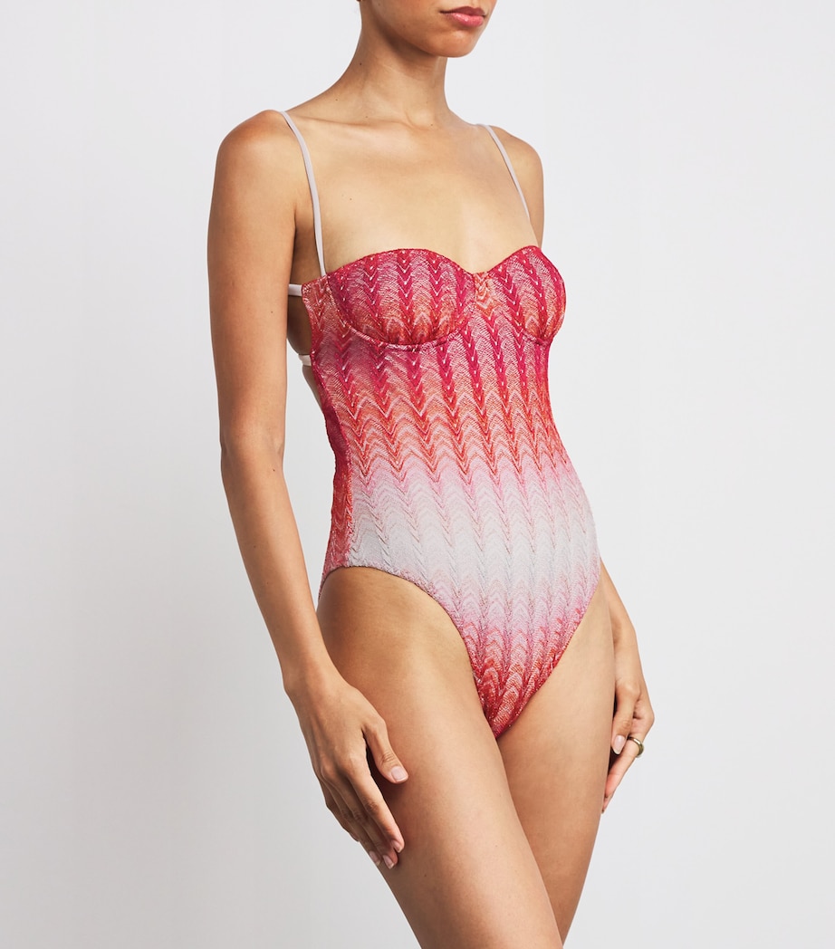 Ombré Zigzag Underwired Swimsuit S416Z MULTI RED Image 2