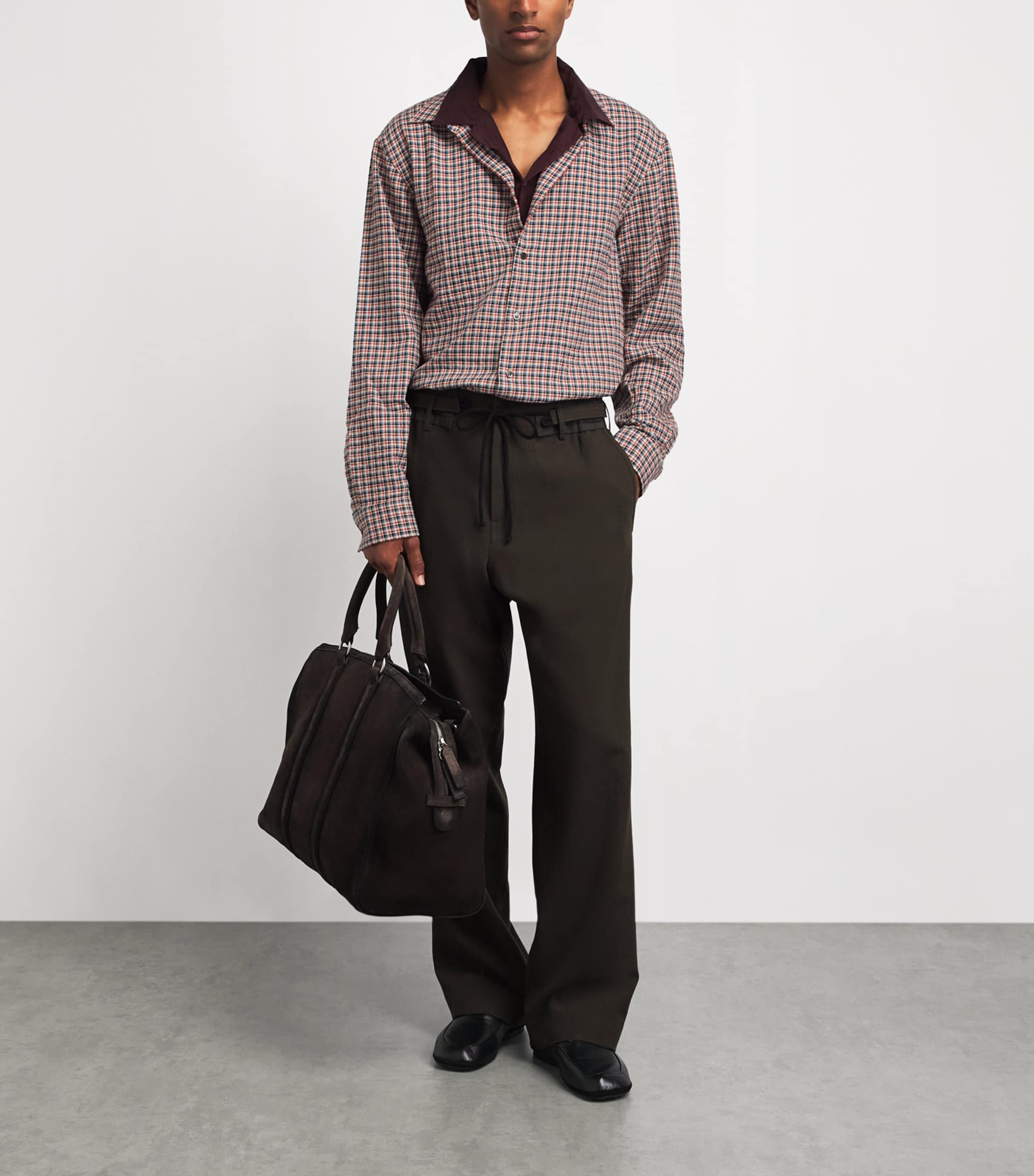 DRIES VAN NOTEN Mens Flannel Check Shirt Image 2