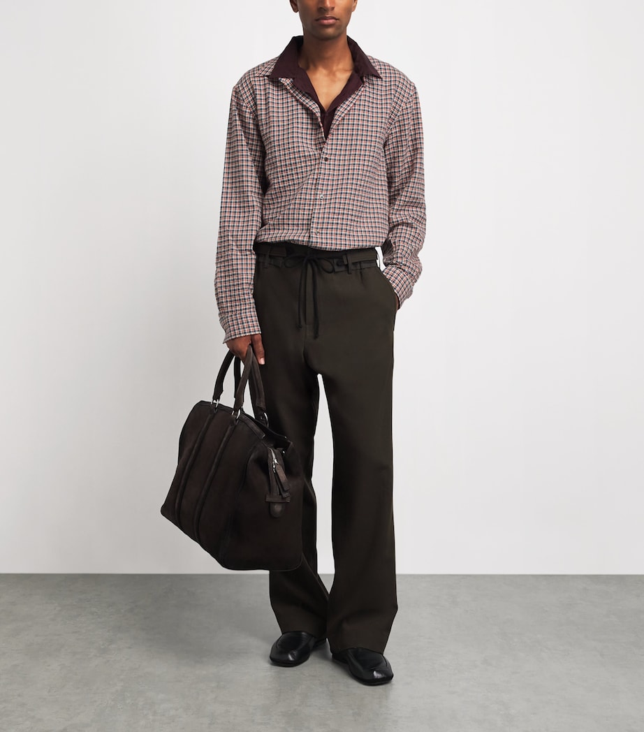 DRIES VAN NOTEN Mens Flannel Check Shirt Image 2