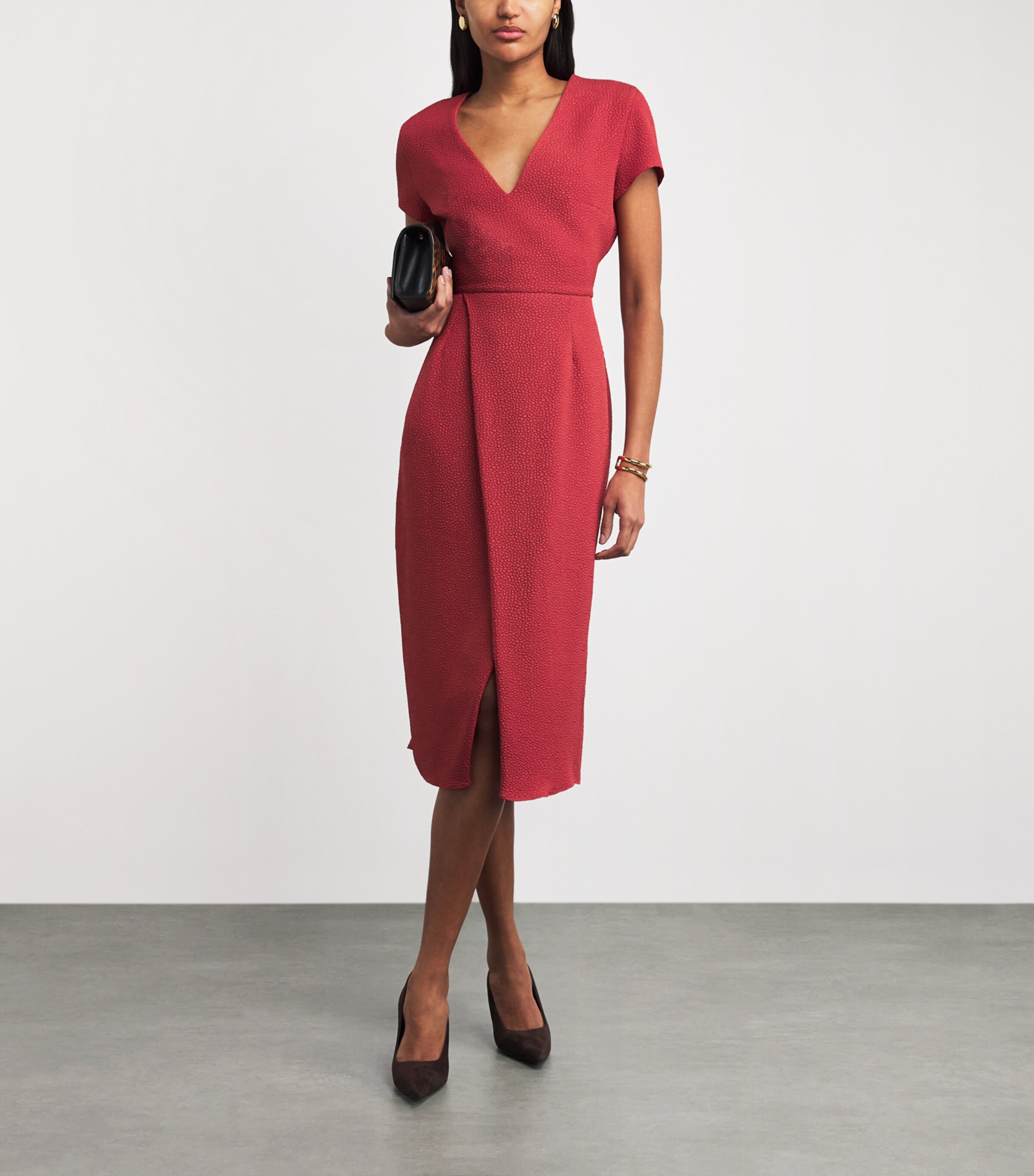 Jacquard Tati Midi Dress CARMINE Image 2